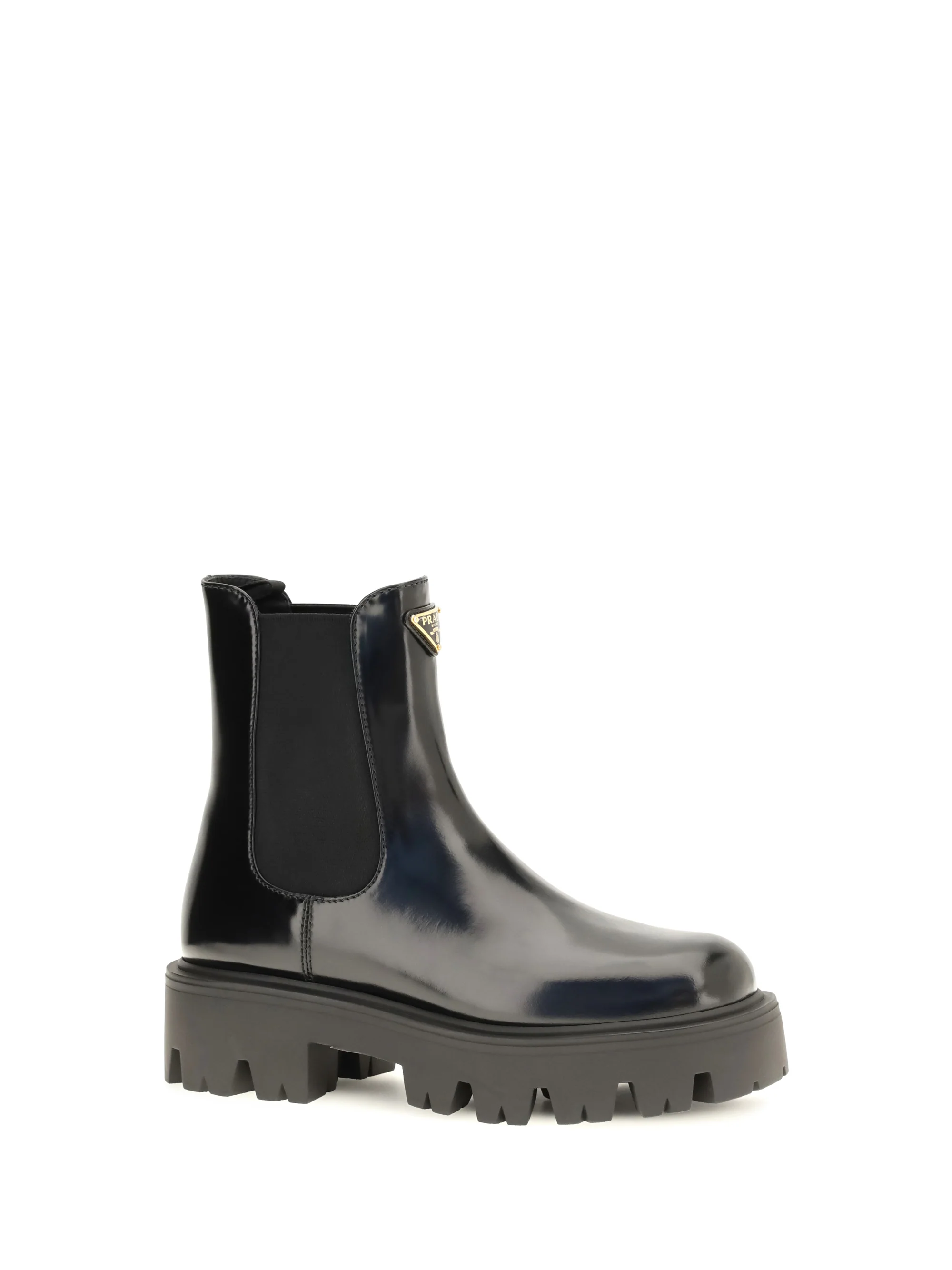 PRADA 39 brushed leather ankle boots