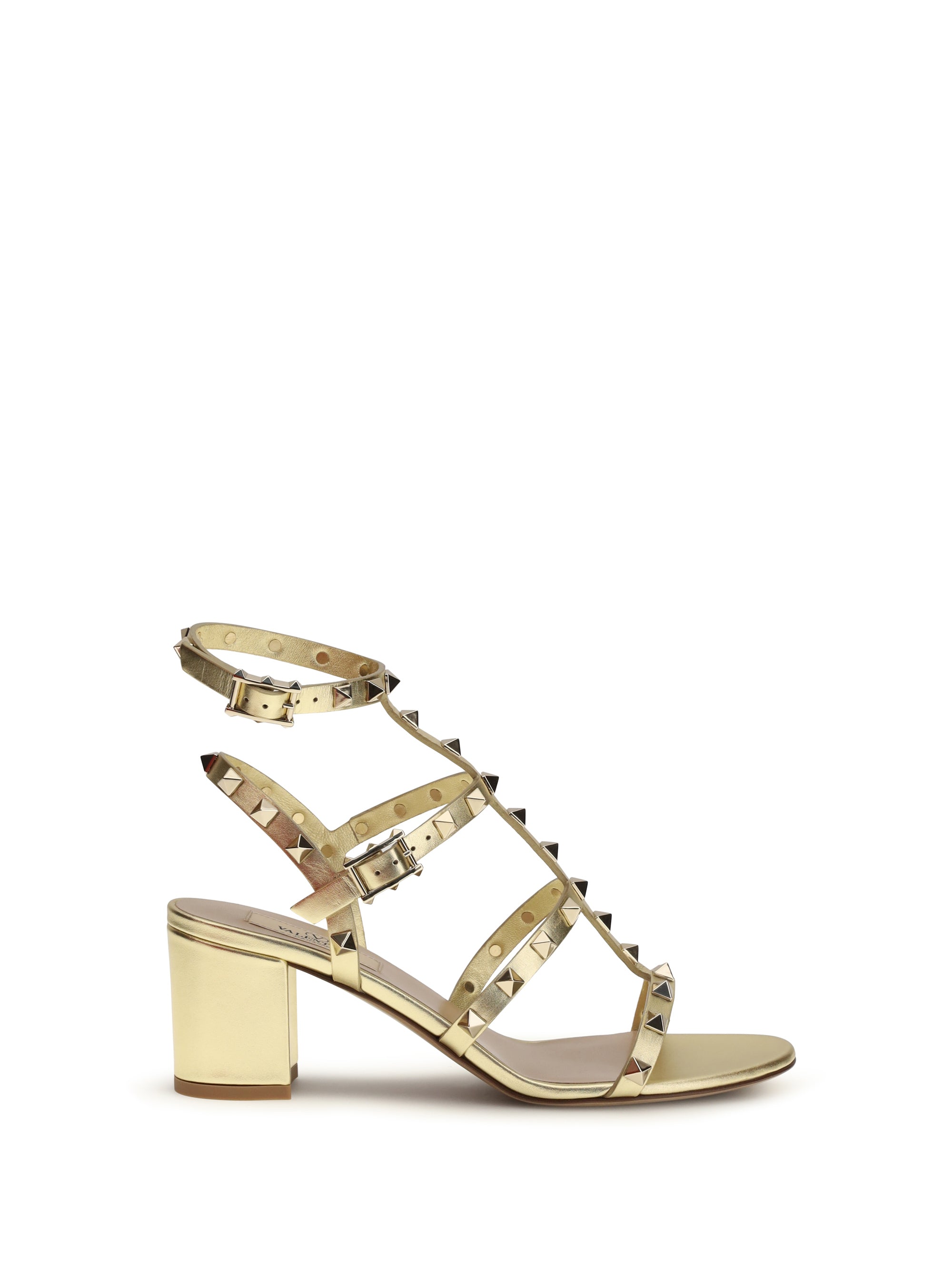 VALENTINO GARAVANI 36.5 rockstud sandals laminated leather