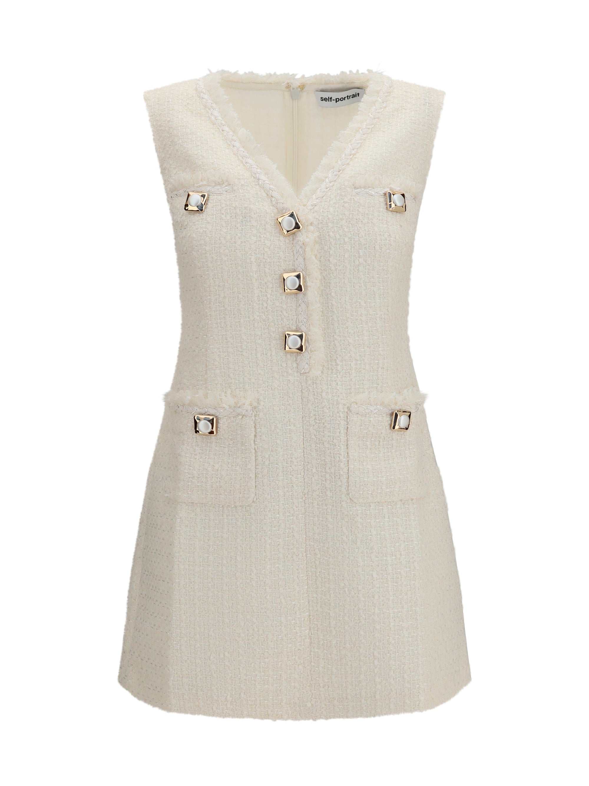 SELF-PORTRAIT 8 sleeveless bouclé mini dress 