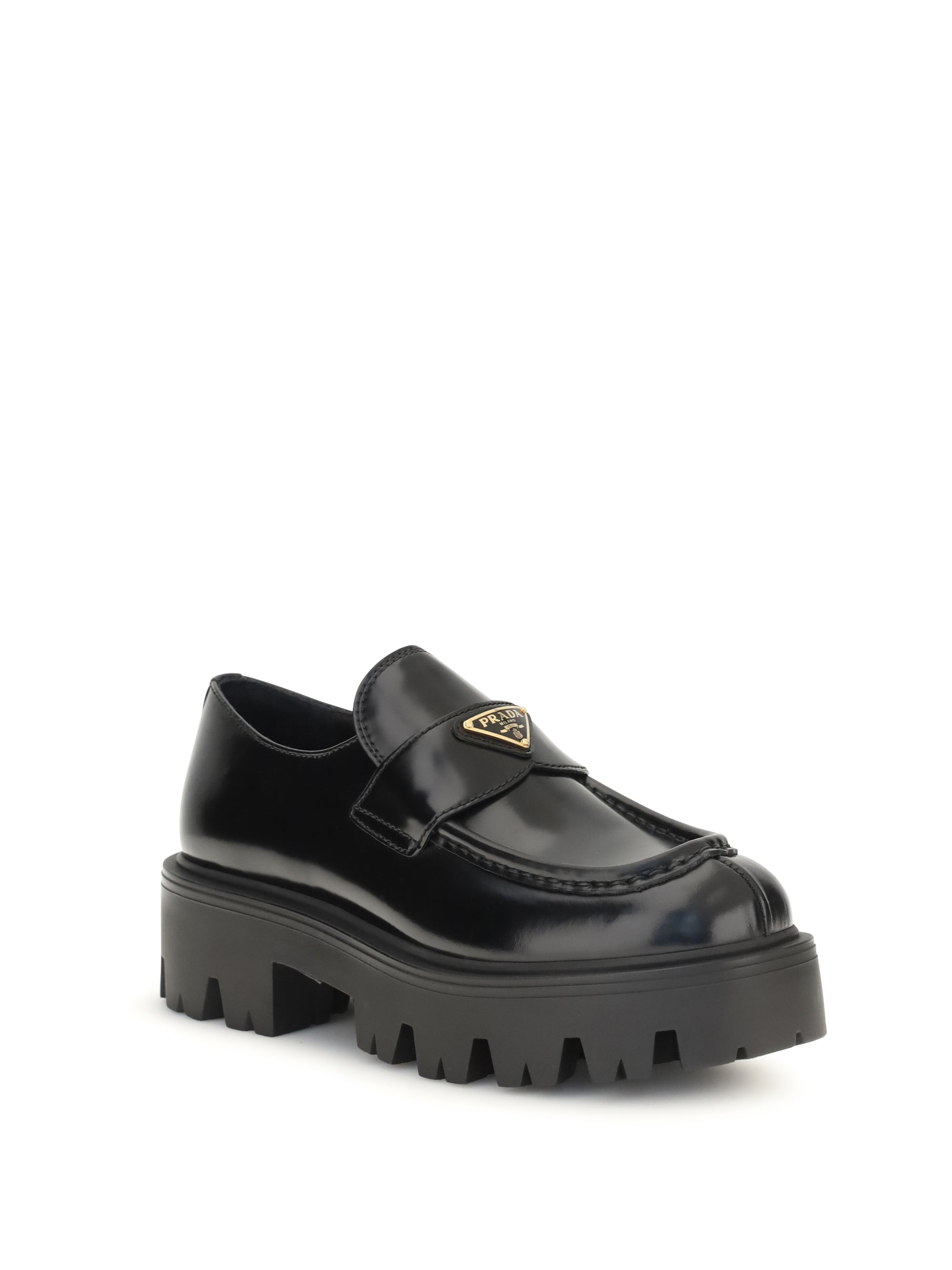 PRADA 36 brushed leather loafers