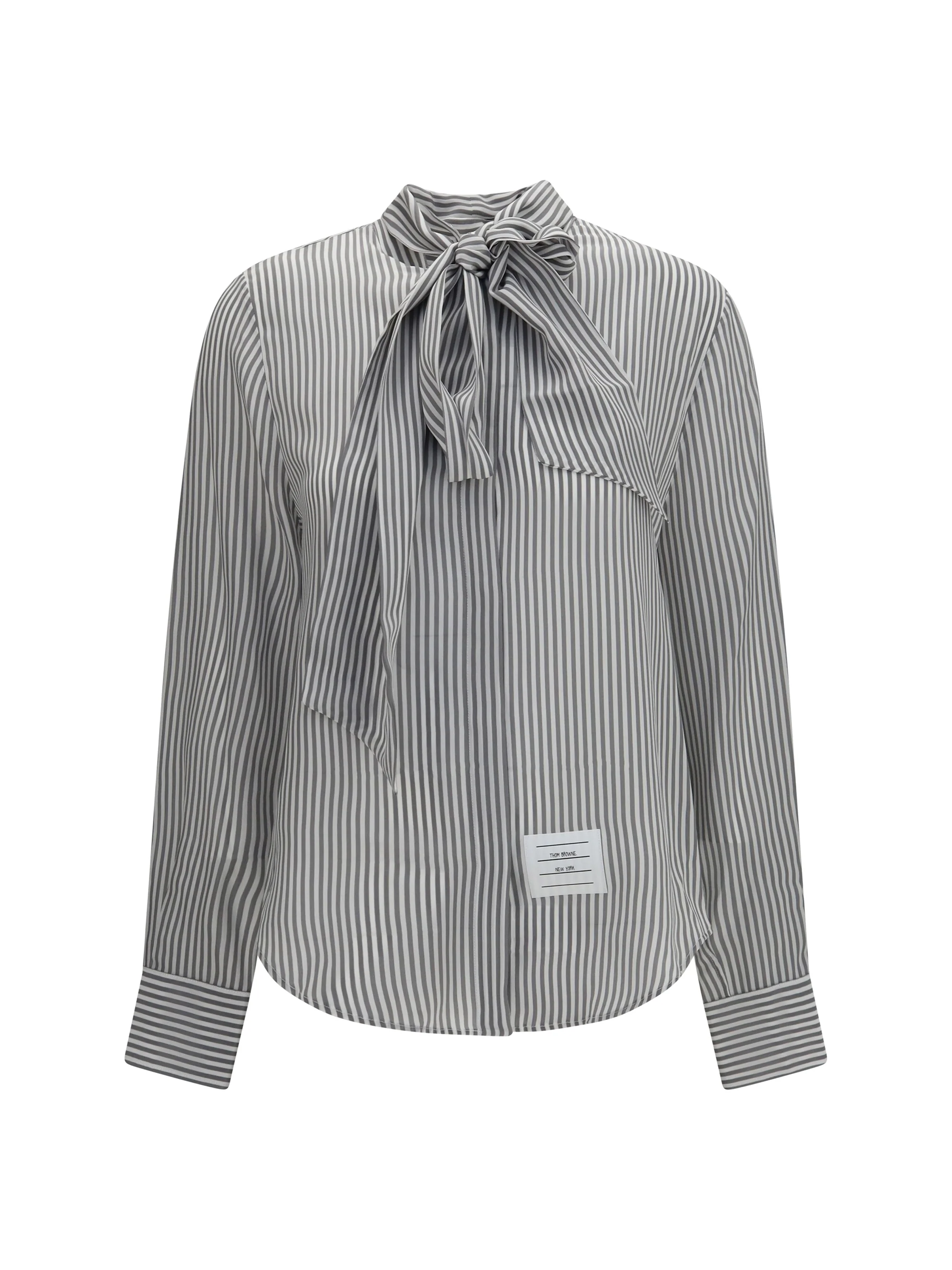 THOM BROWNE 40 striped silk shirt with removable collar
