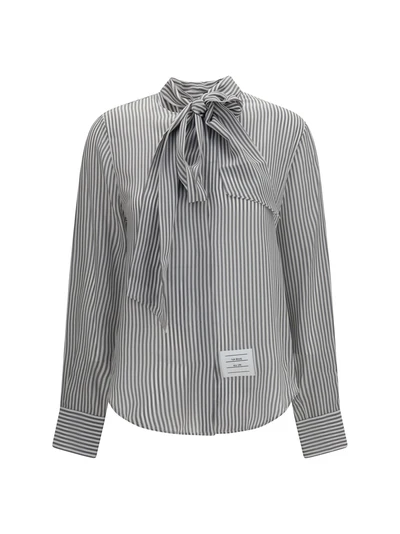 striped silk shirt with removable collar