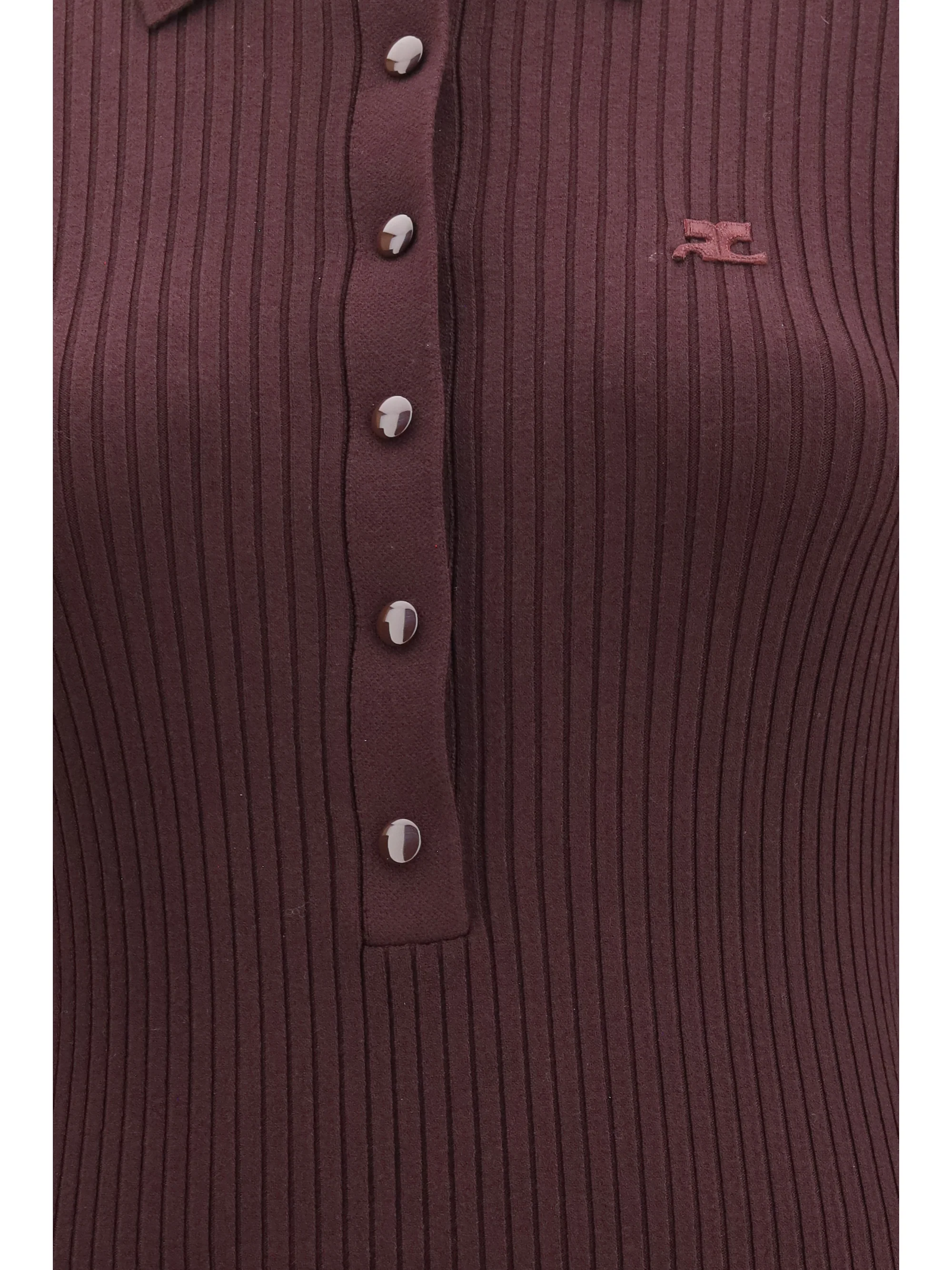 rib knit polo long dress