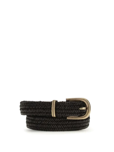 braided stretch leather belt