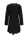 draped-knot crepe mini dress