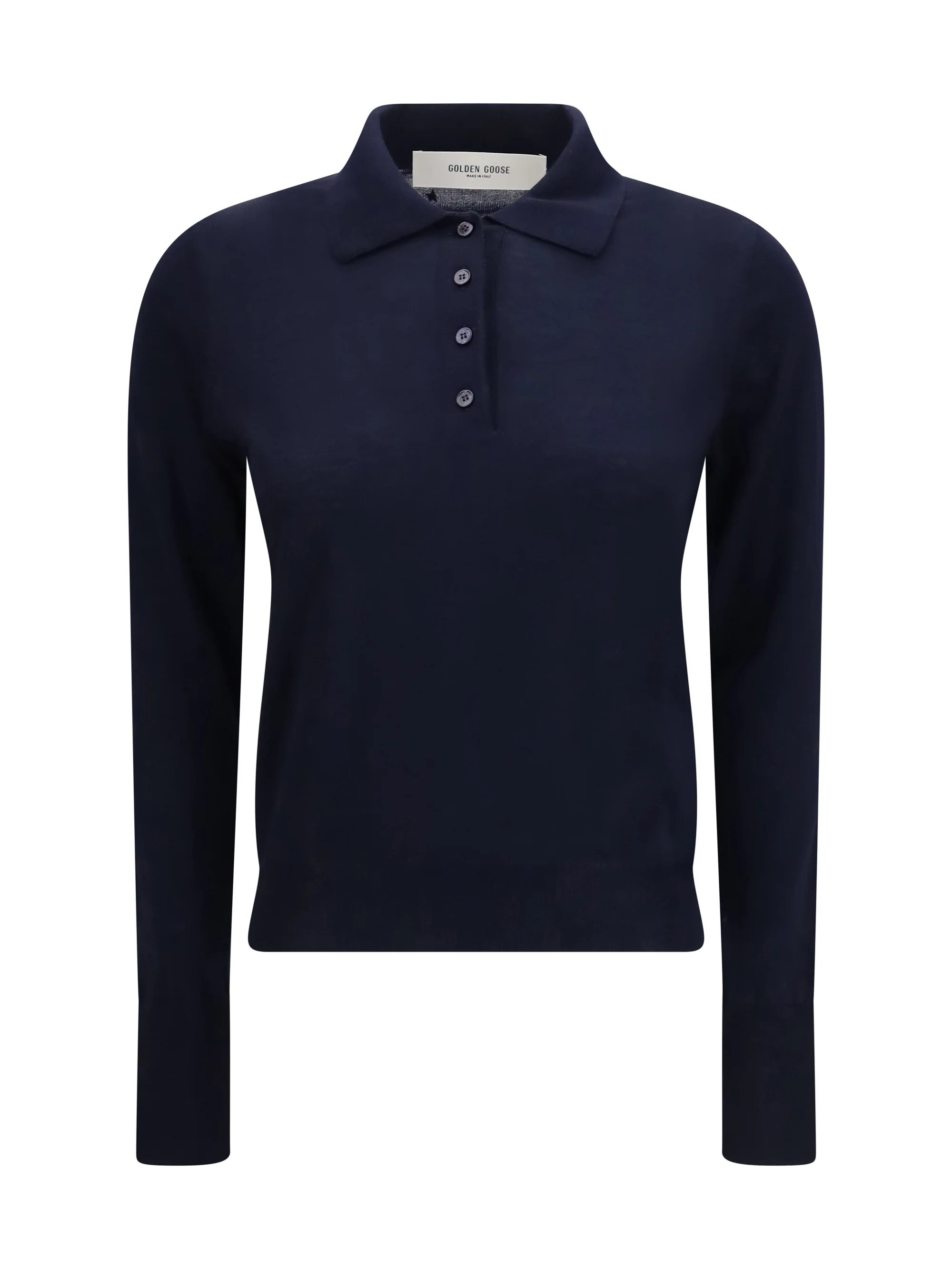 GOLDEN GOOSE S long sleeve merino wool polo