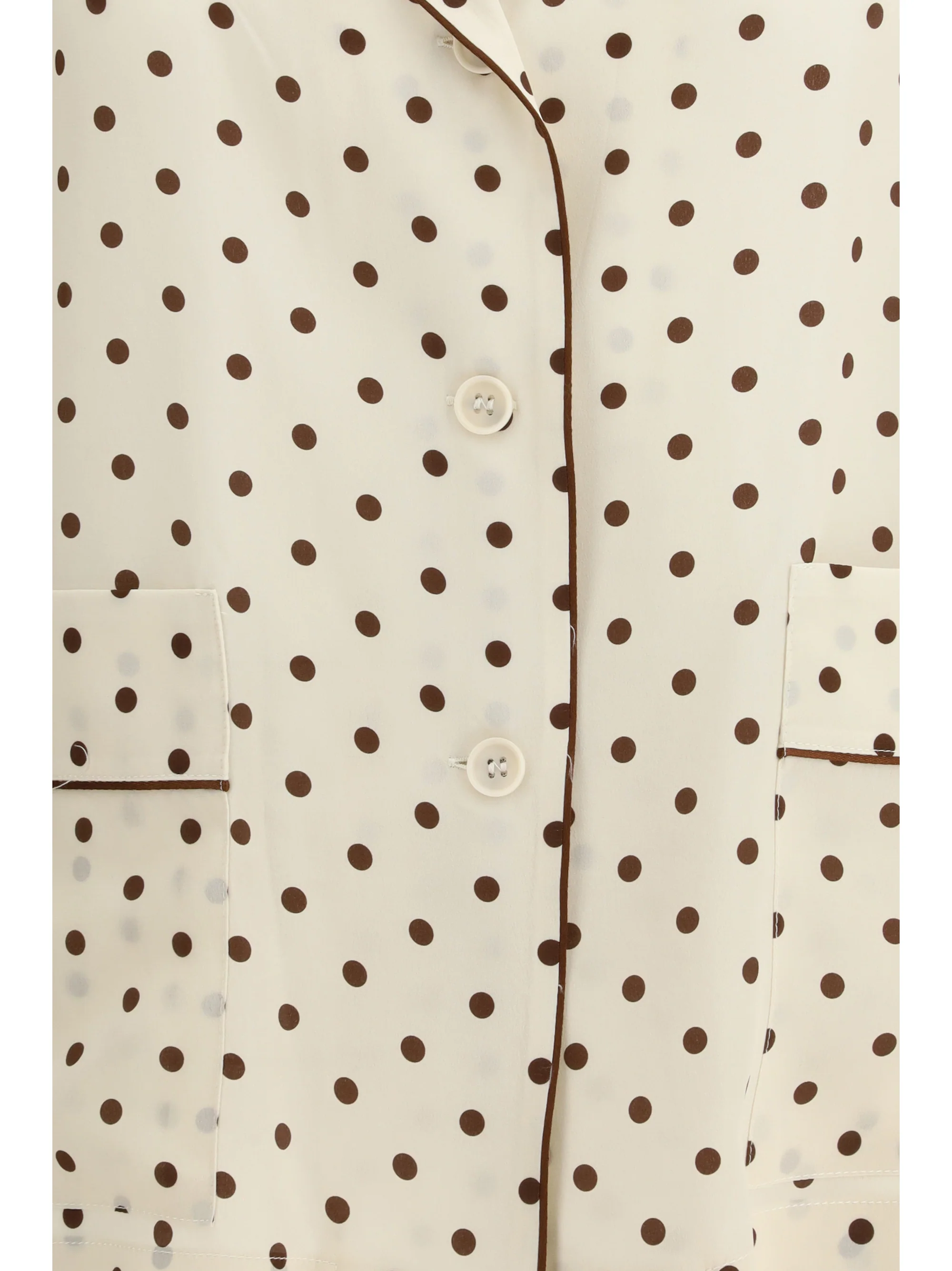 polka-dot silk shirt