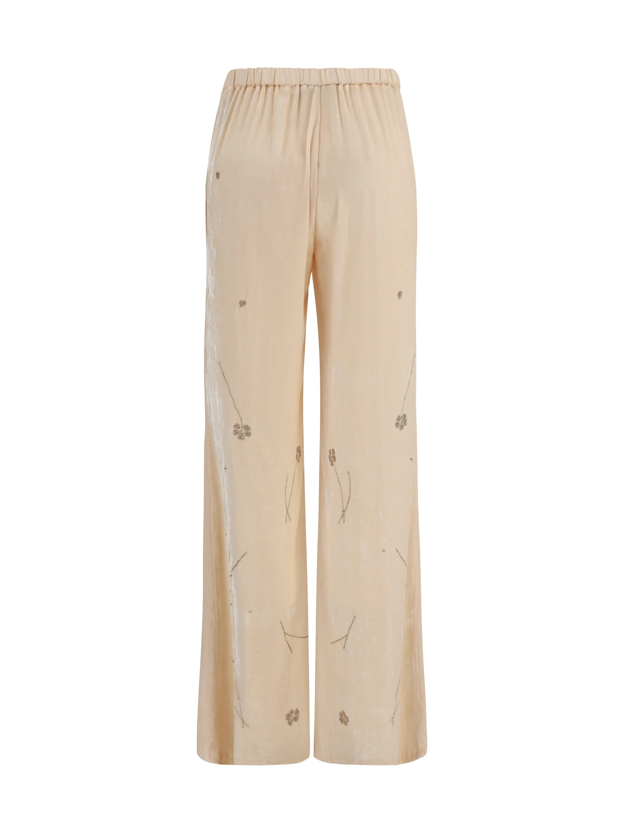 fleurs d’orient embroidered crushed velvet pants