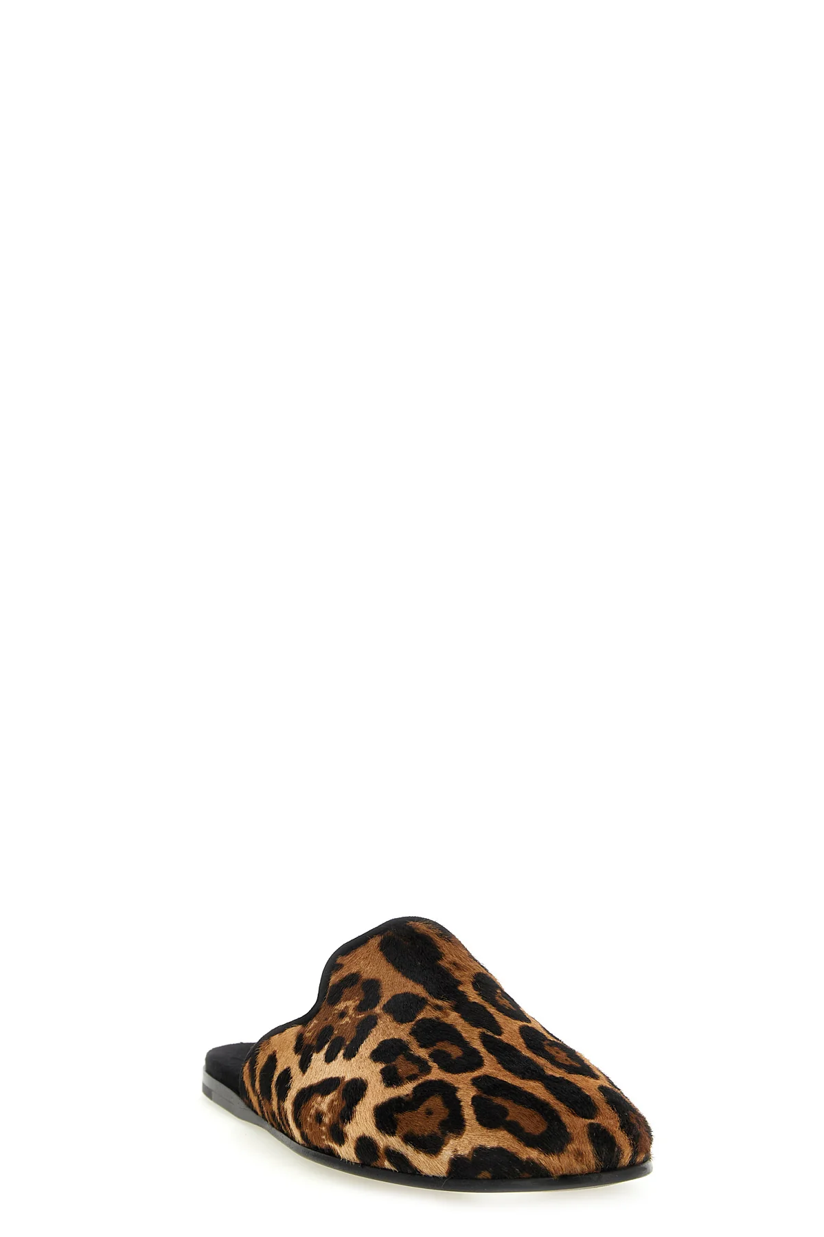 leo print pony-effect leather young pope slipper
