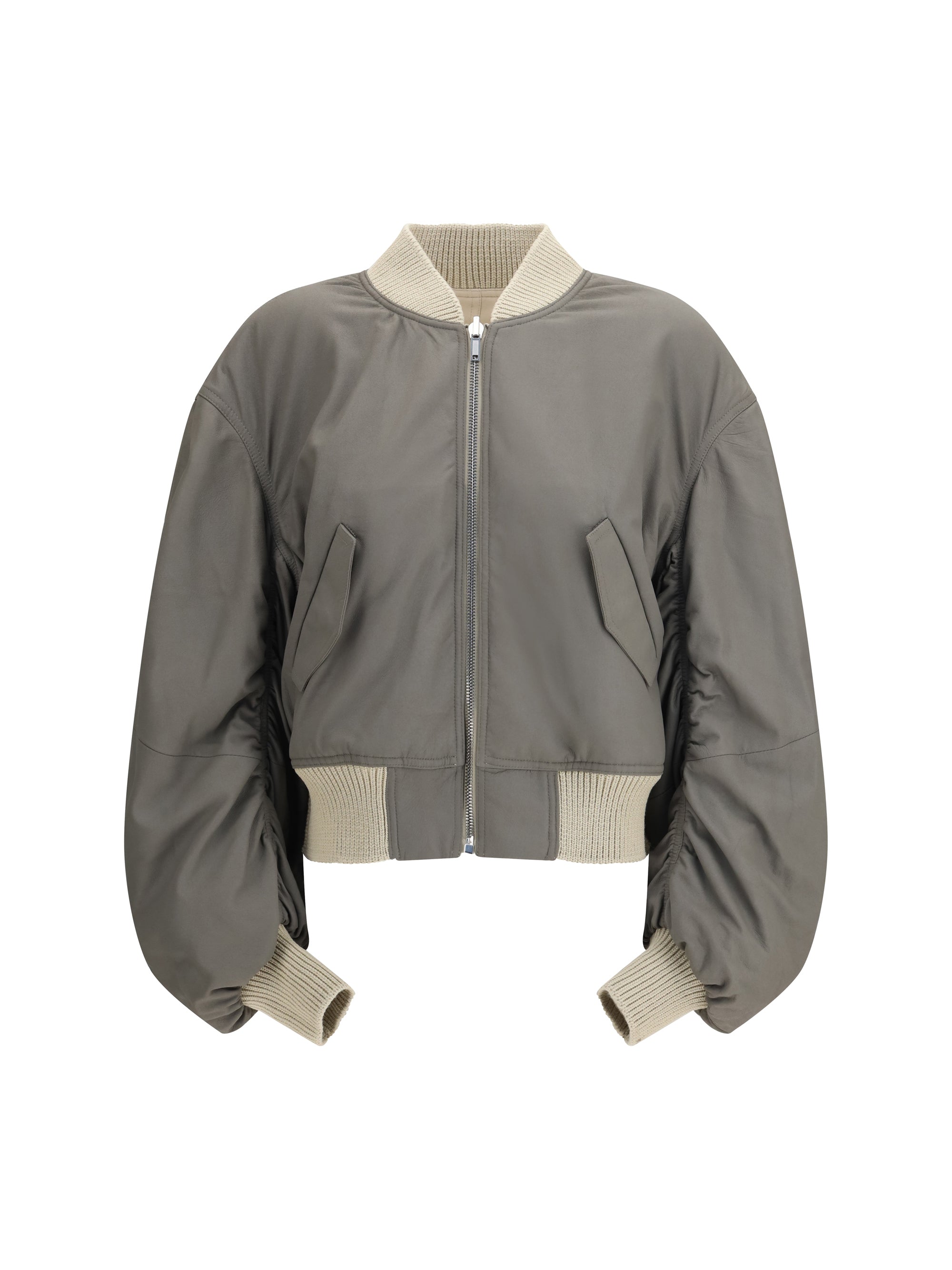 secchia flight bomber in lamb leather