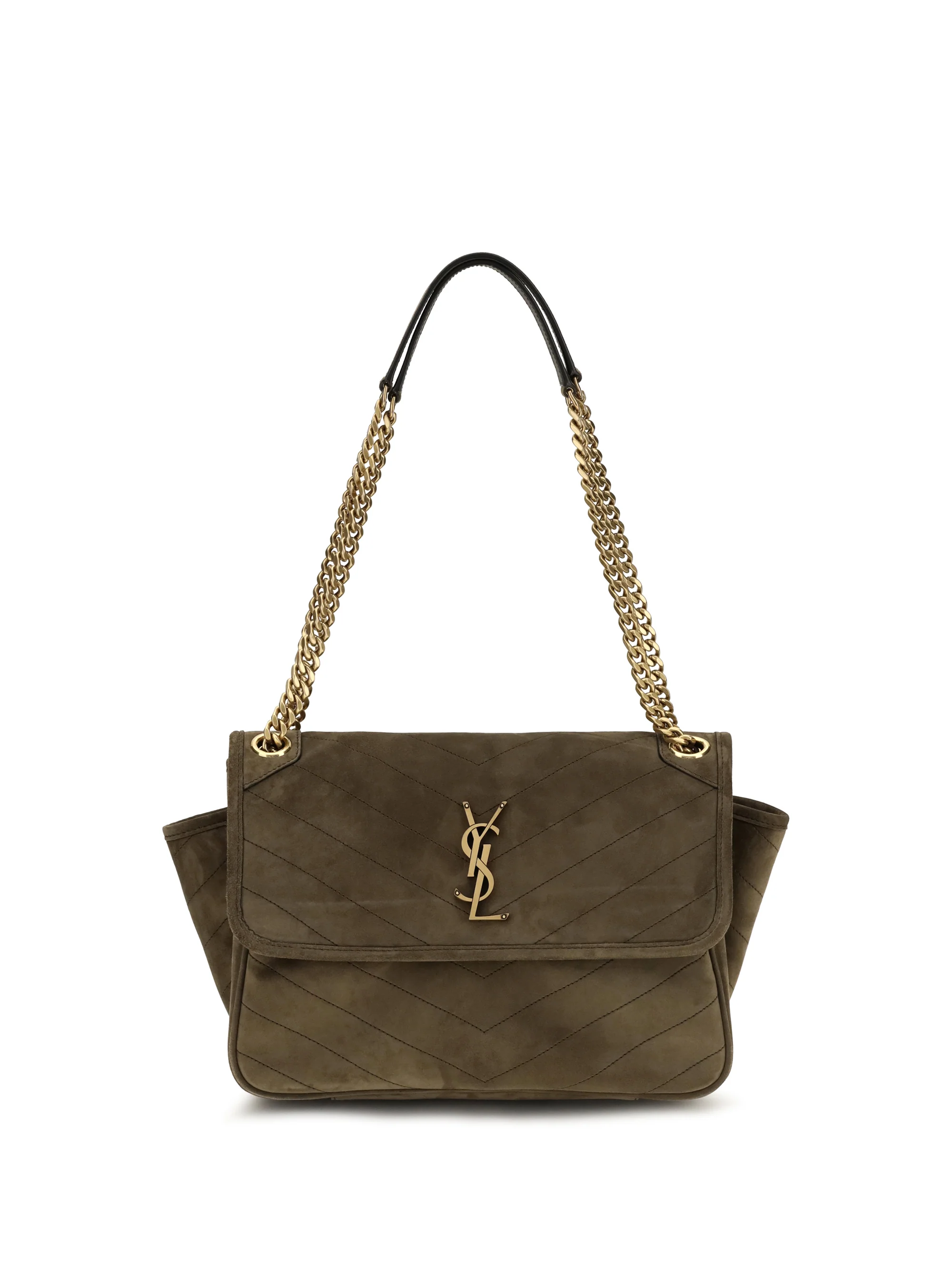 niki tripouch suede shoulder bag