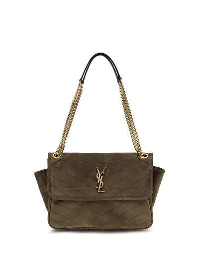 niki tripouch suede shoulder bag