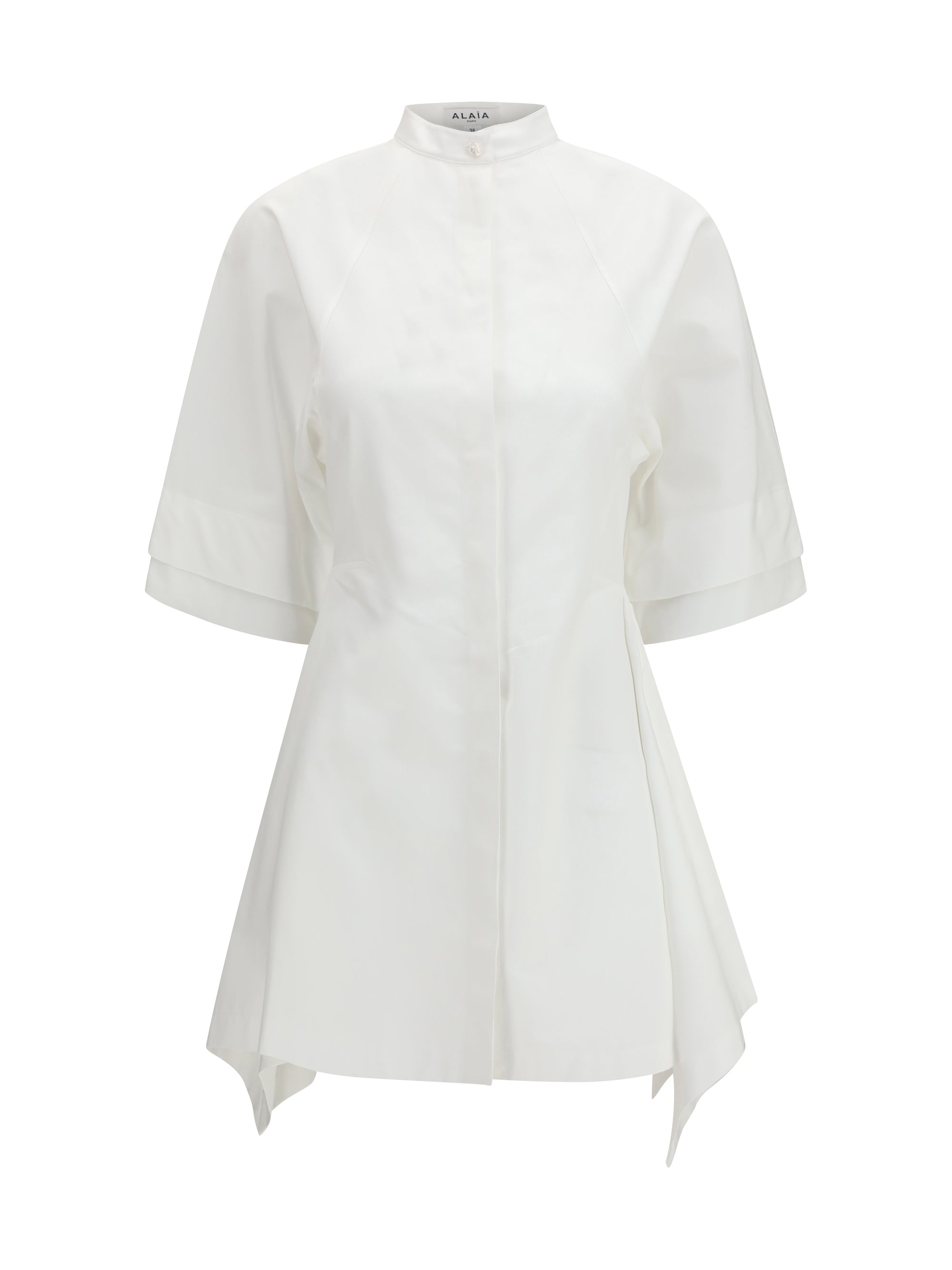 ALAIA 38 panelled poplin dress