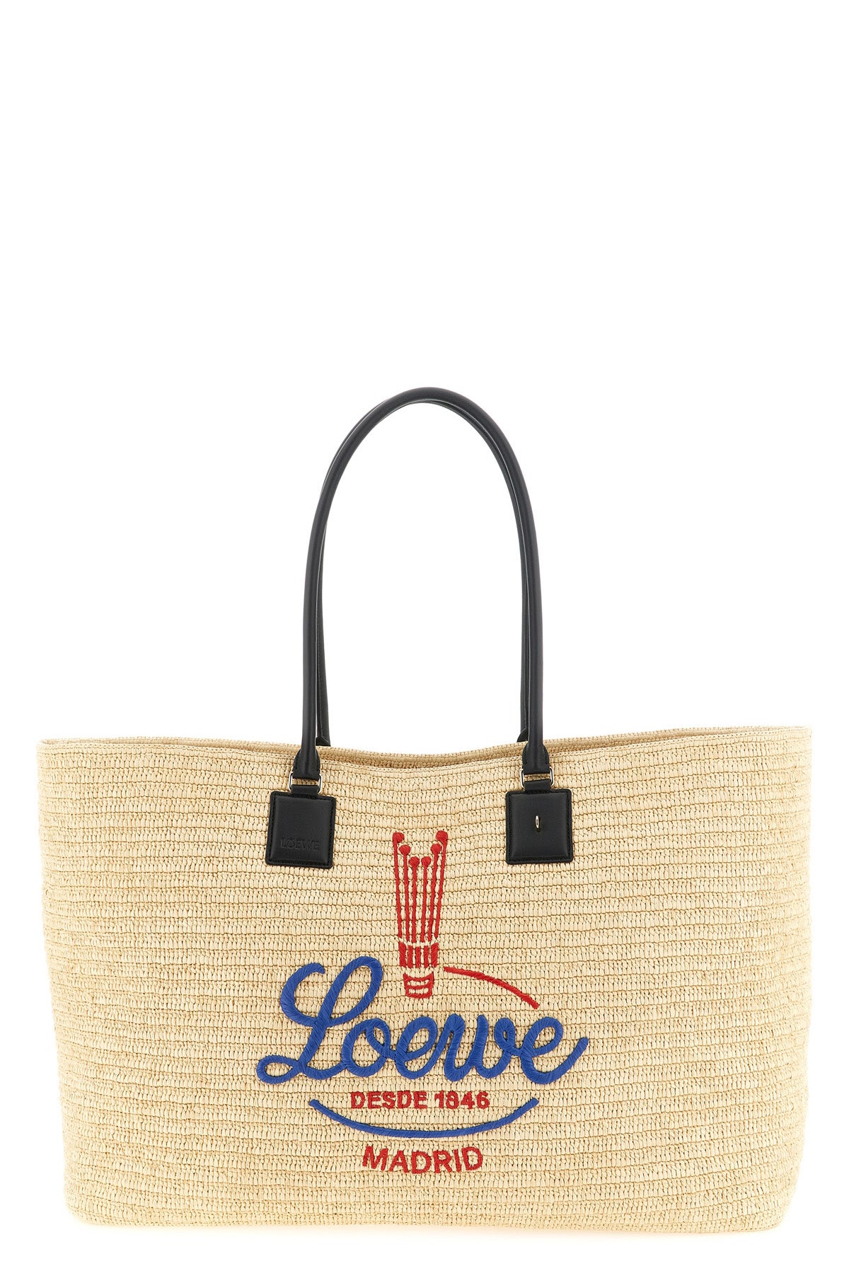 LOEWE OS verano xl crocheted raffia shopping bag