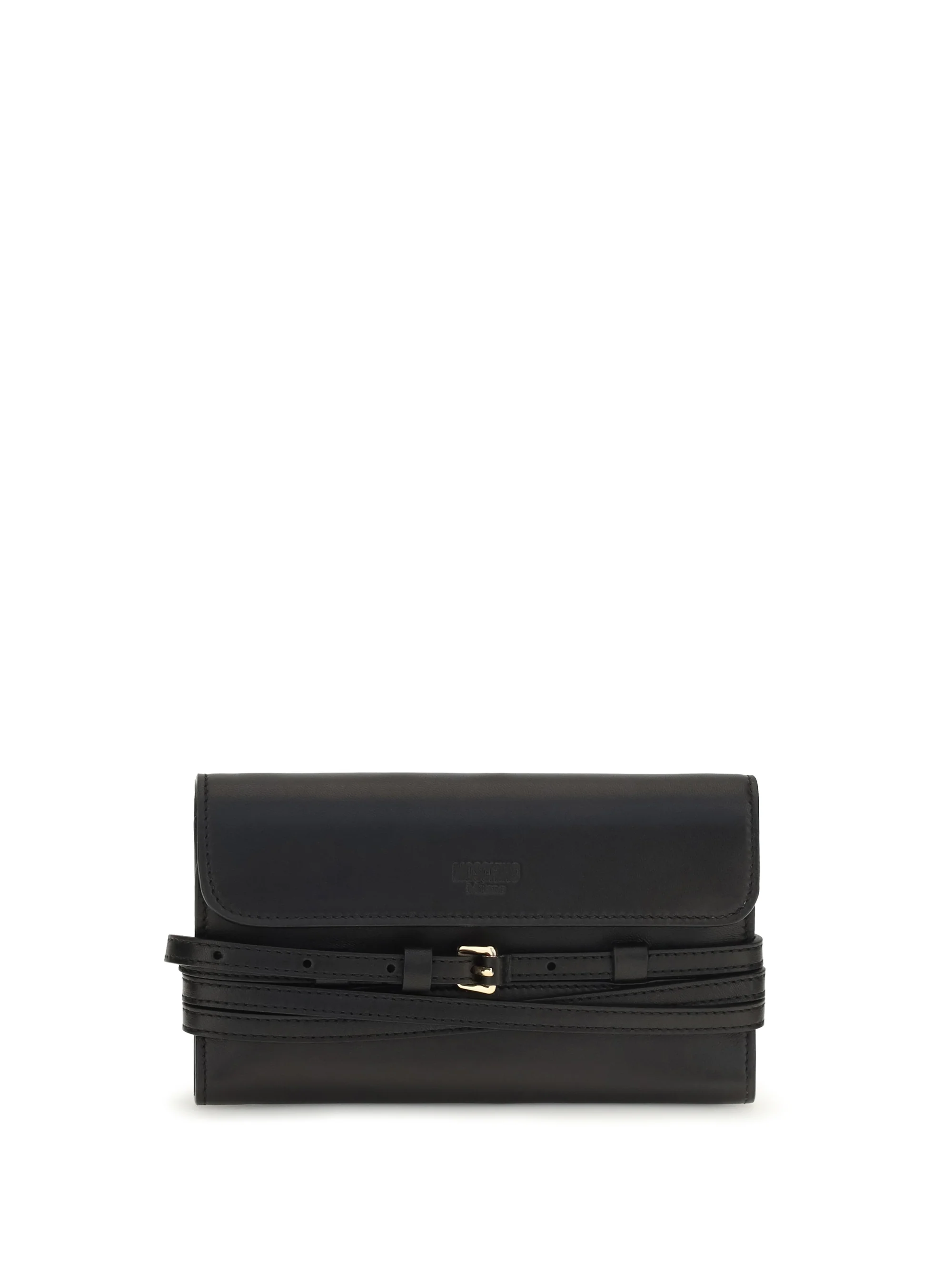 leather wallet with buckle detail