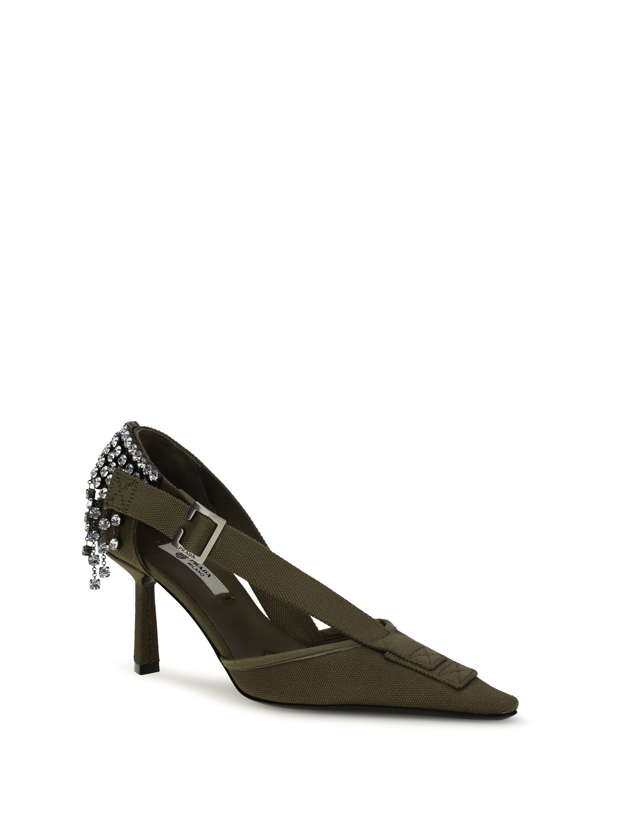 canvas pumps with crystals