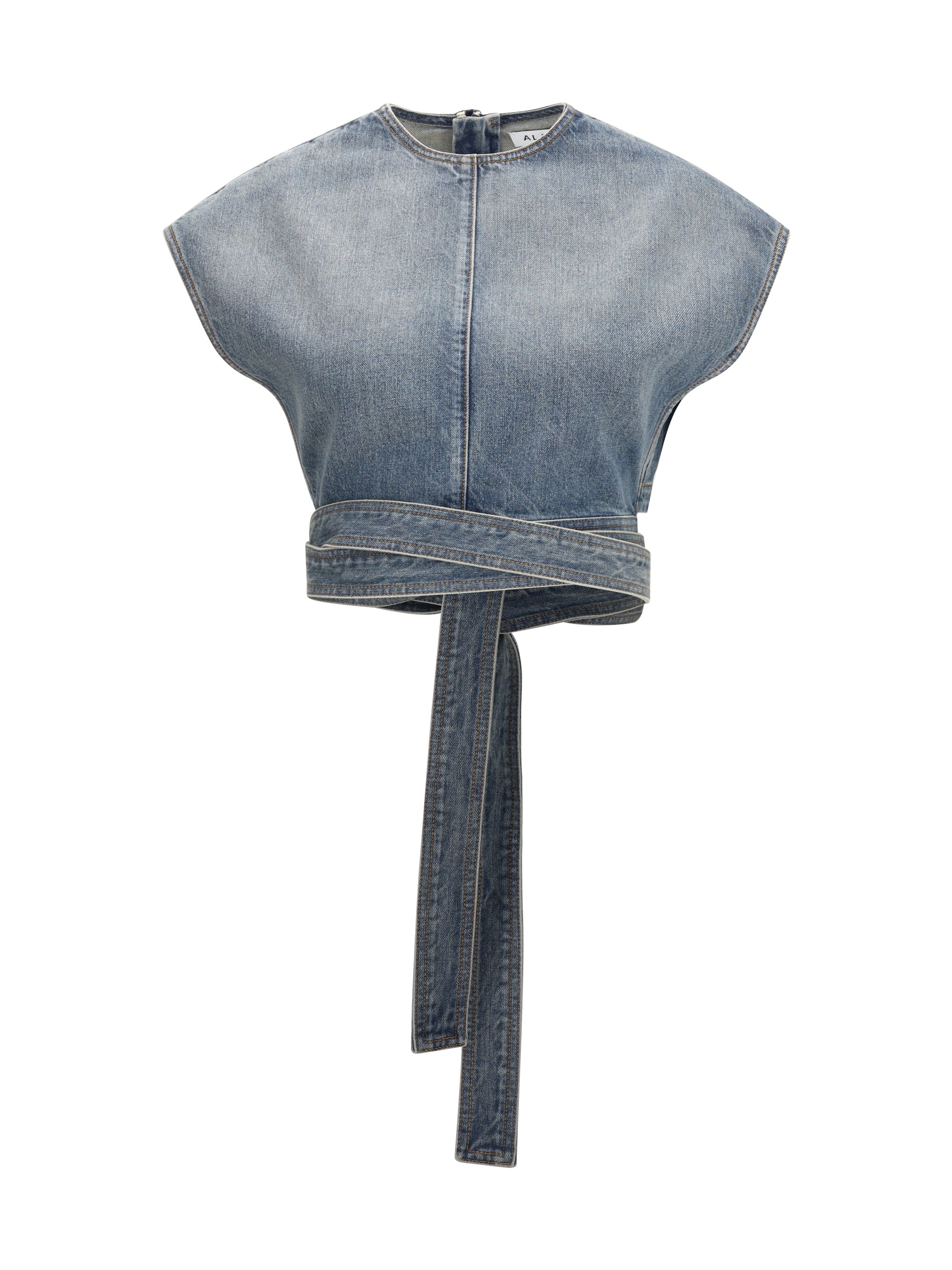 ALAIA 36 denim belt top