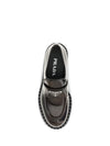 leather logo loafers