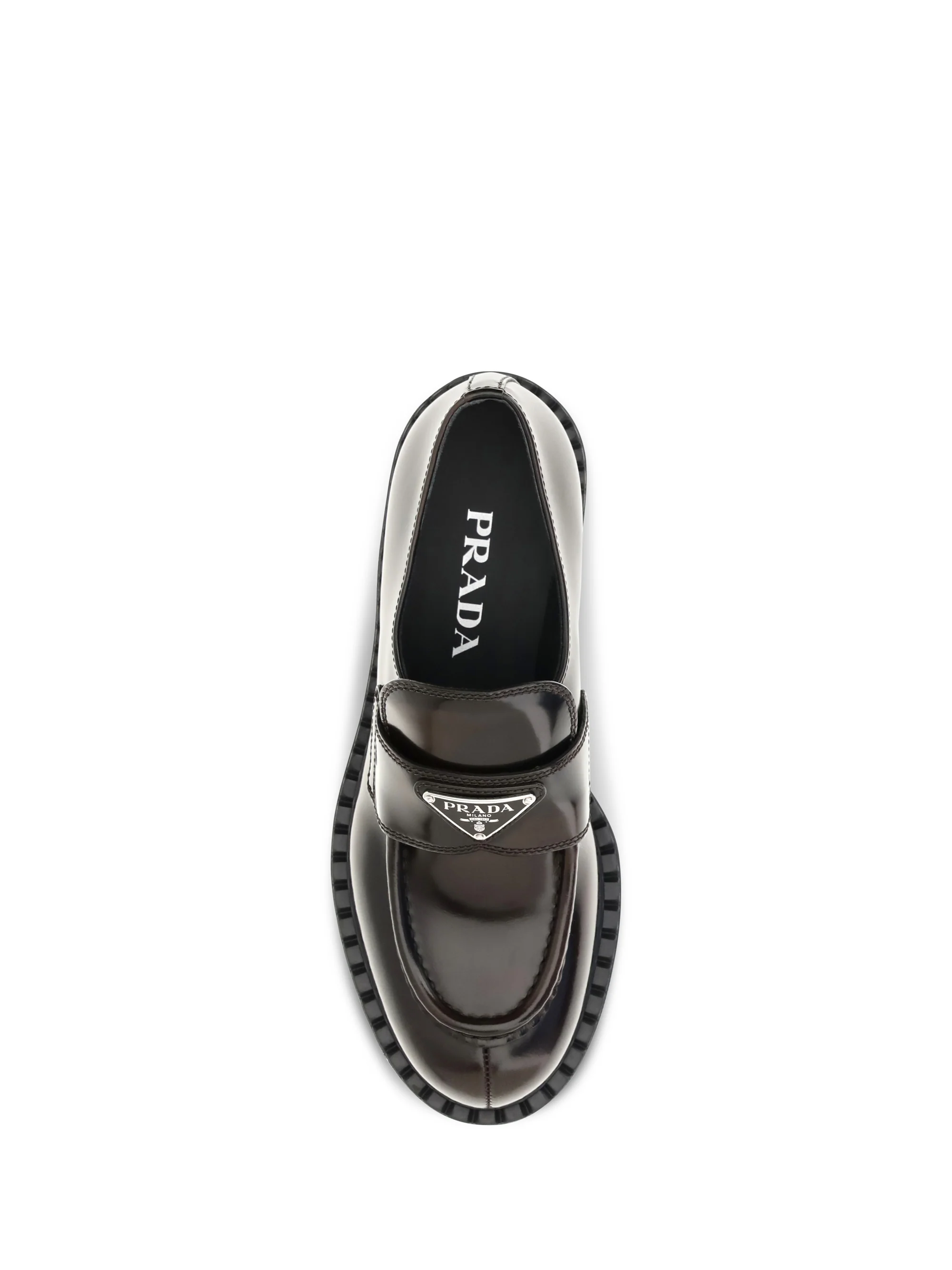 leather logo loafers