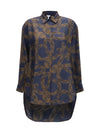 lightweight printed silk twill shirt