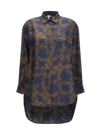 lightweight printed silk twill shirt