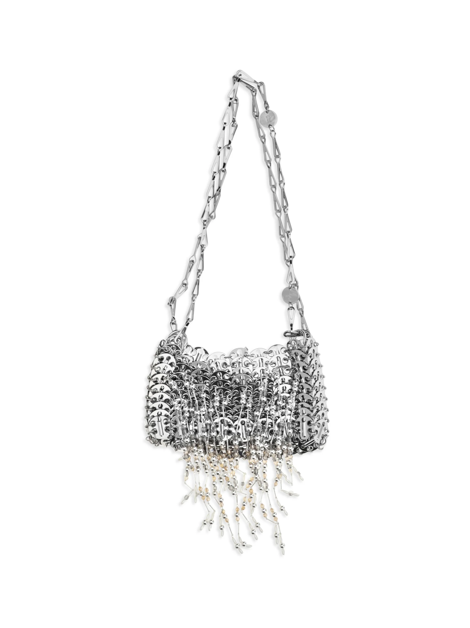 RABANNE OS nano 1969 pearl fringe shoulder bag