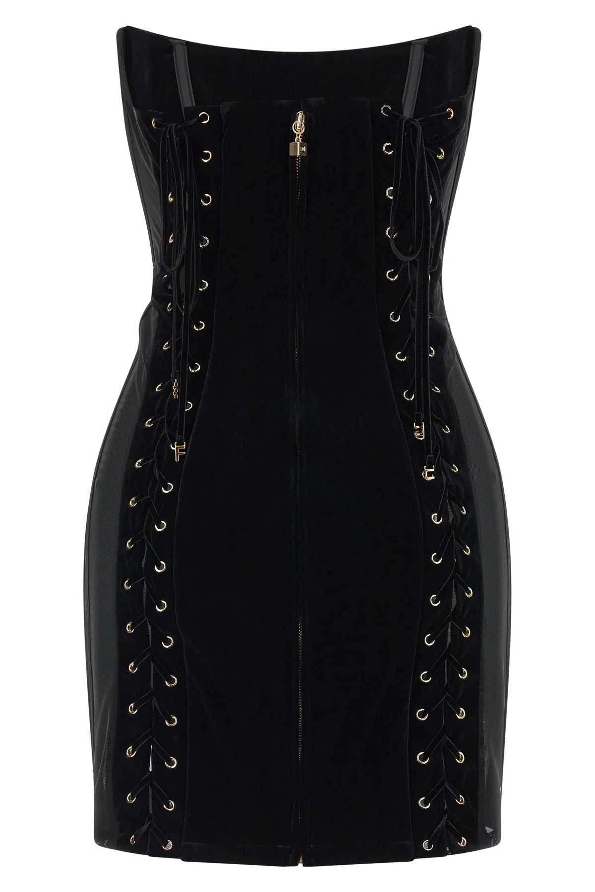 elisabetta franchi mini dress redefines the codes of contemporary corsetry throu