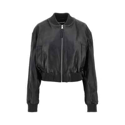 hannan leather bomber jacket