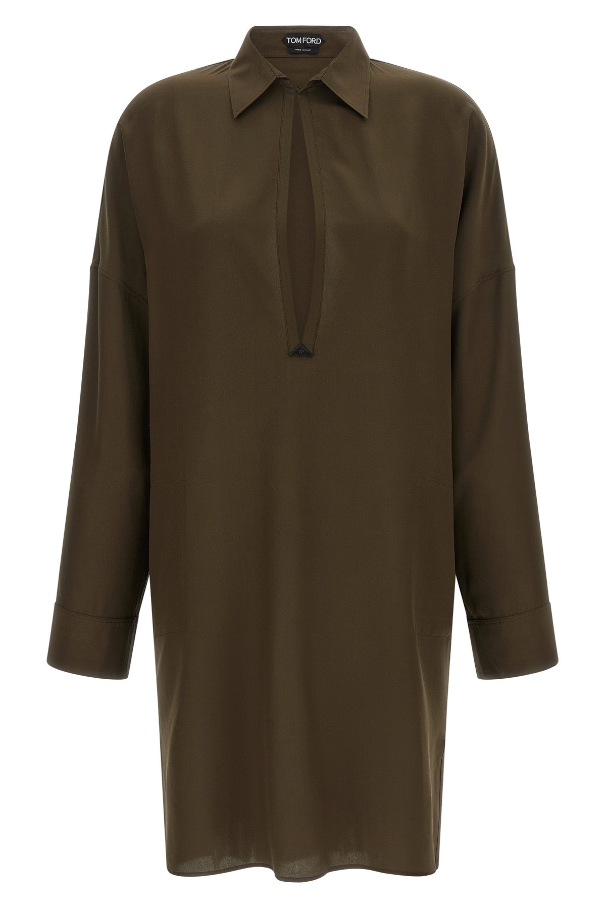 TOM FORD 38 crêpe de chine silk tunic midi dress