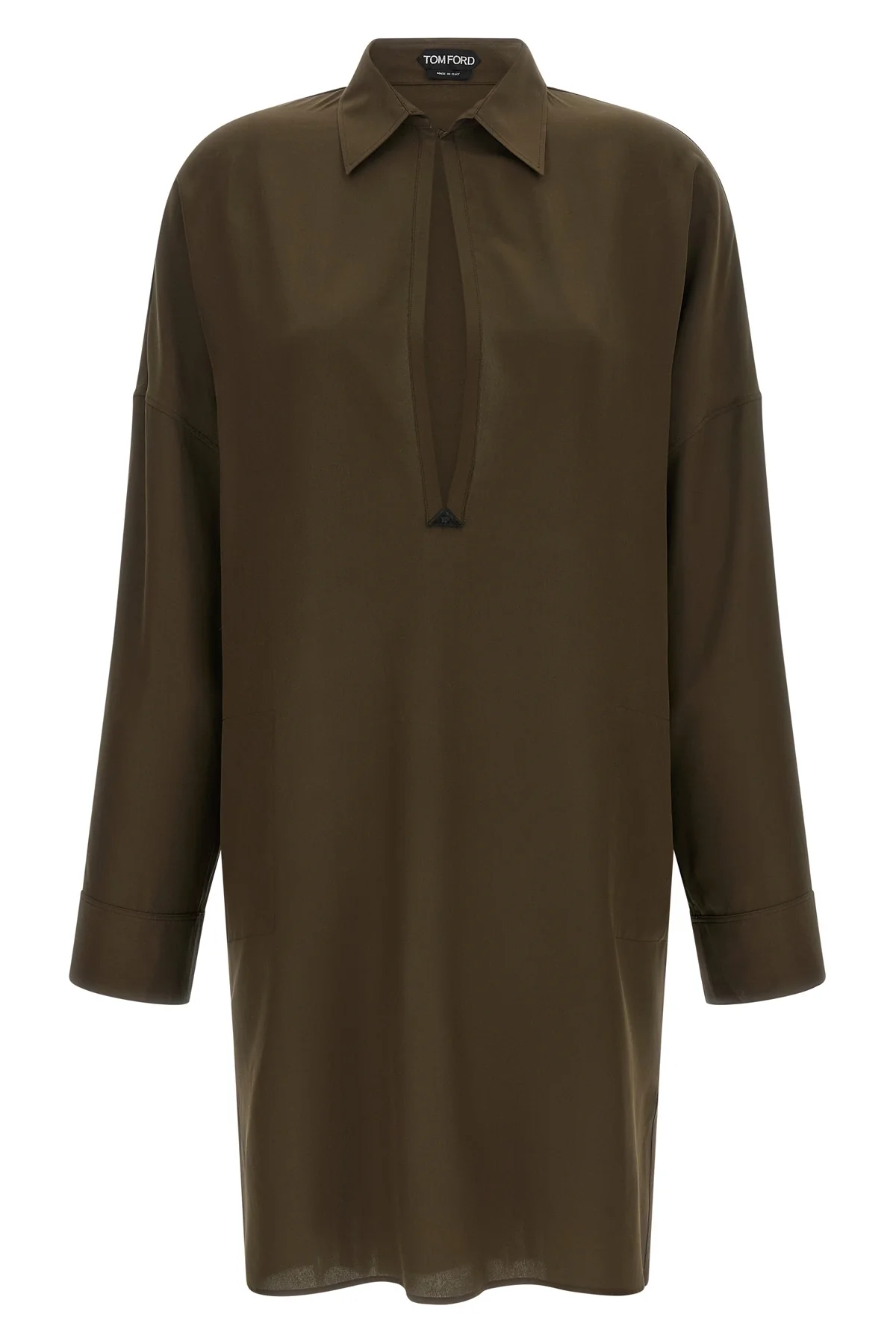 crêpe de chine silk tunic midi dress