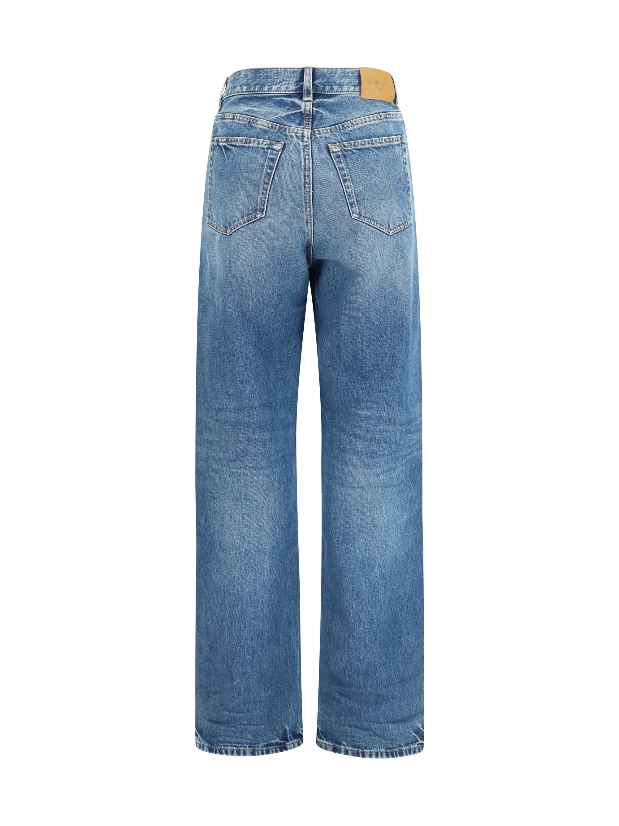 high waisted wide leg jeans in denim