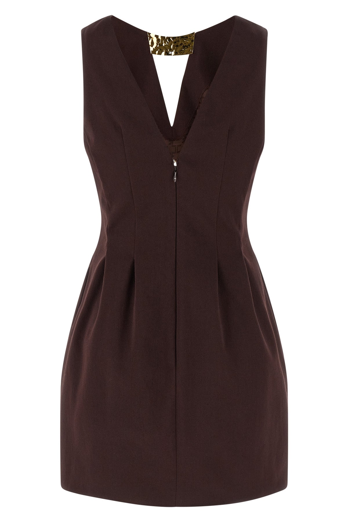 ELISABETTA FRANCHI 38 sleeveless cotton gabardine mini dress
