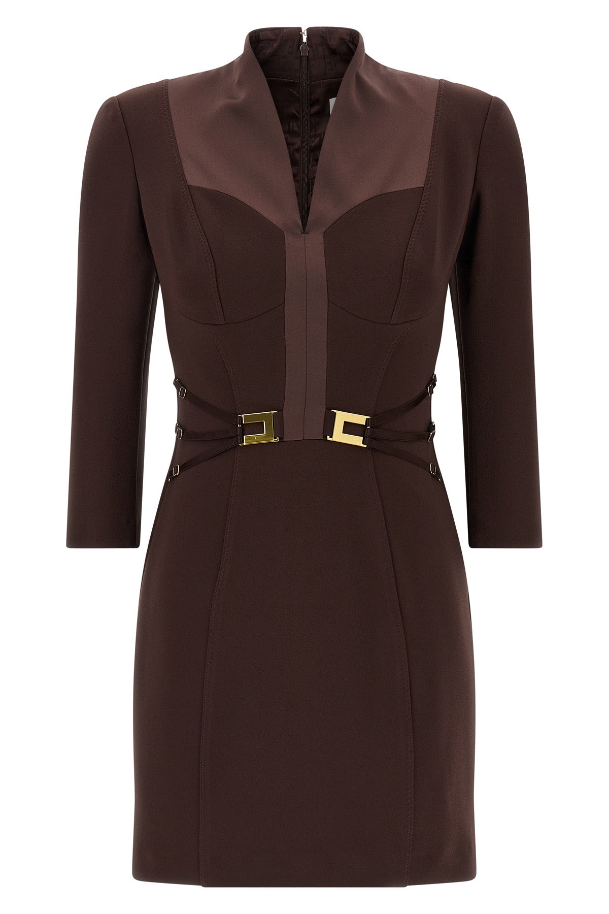 ELISABETTA FRANCHI 40 double stretch crêpe mini dress