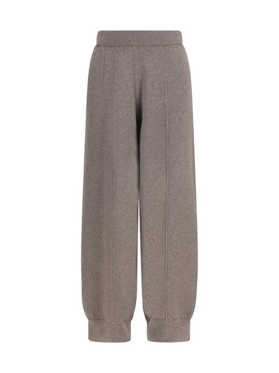 straight leg wool, silk and cashmere knit pants