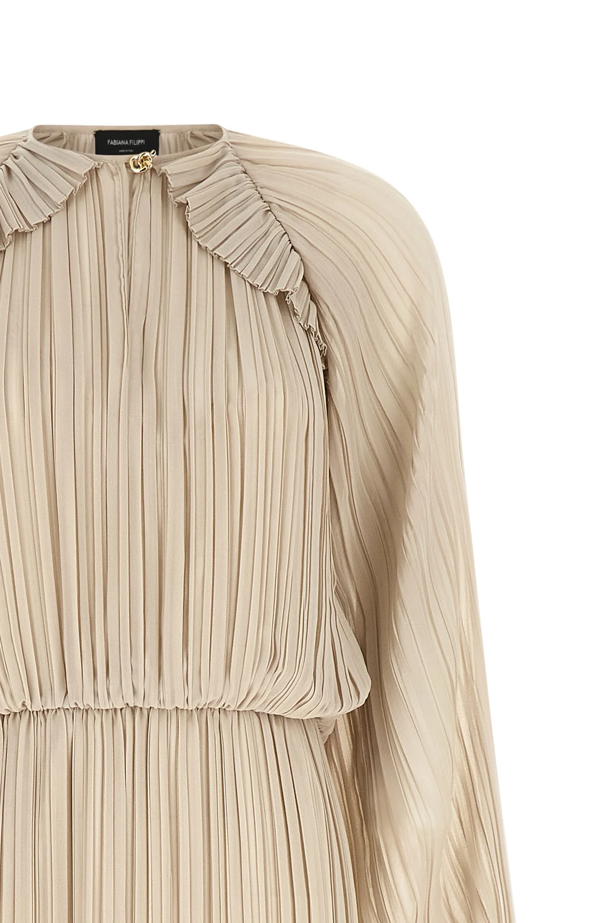 the long dress fabiana filippi defines a fluid silhouette through a meticulous a