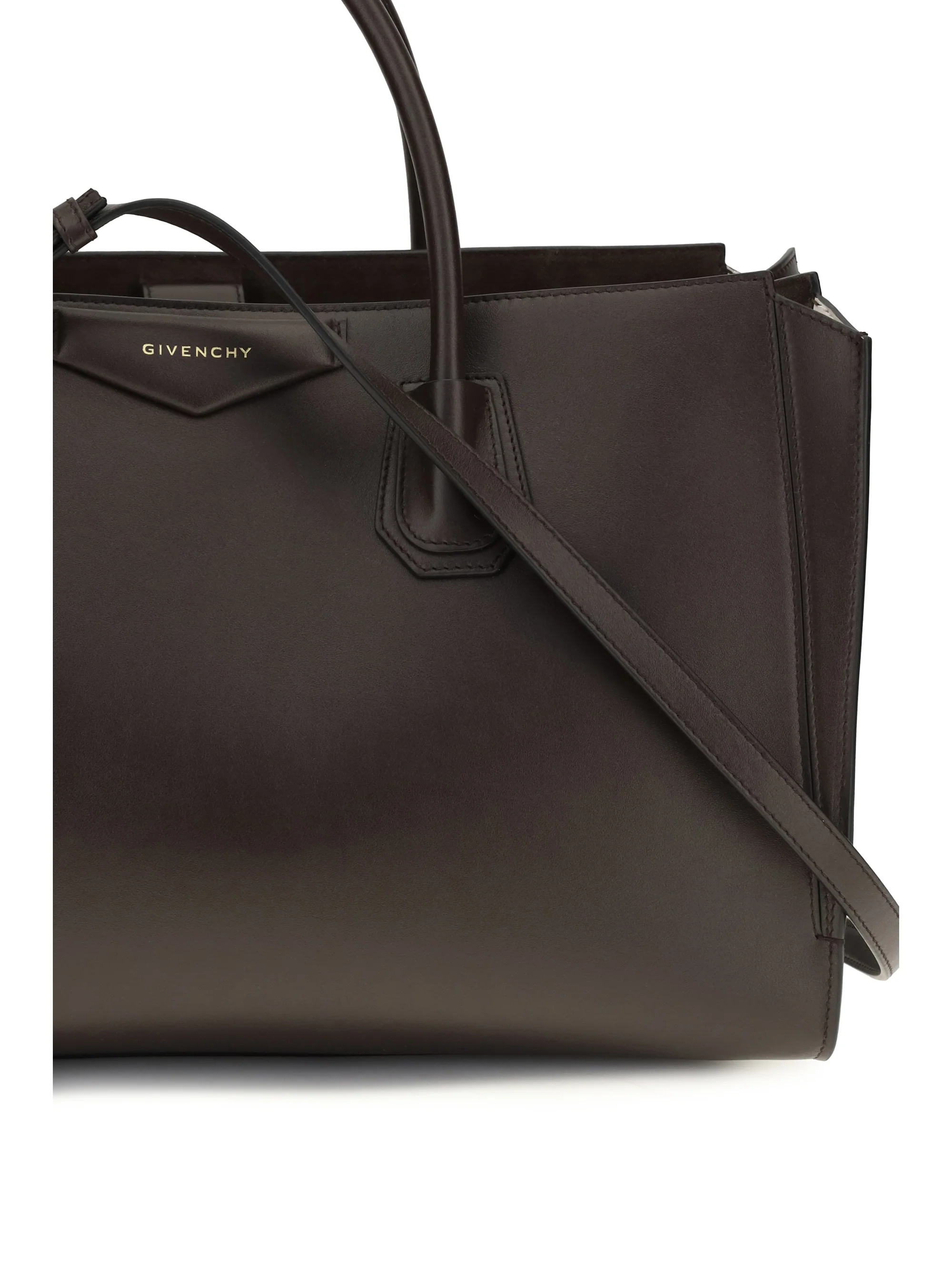 medium antigona catchall glossy grained leather handbag