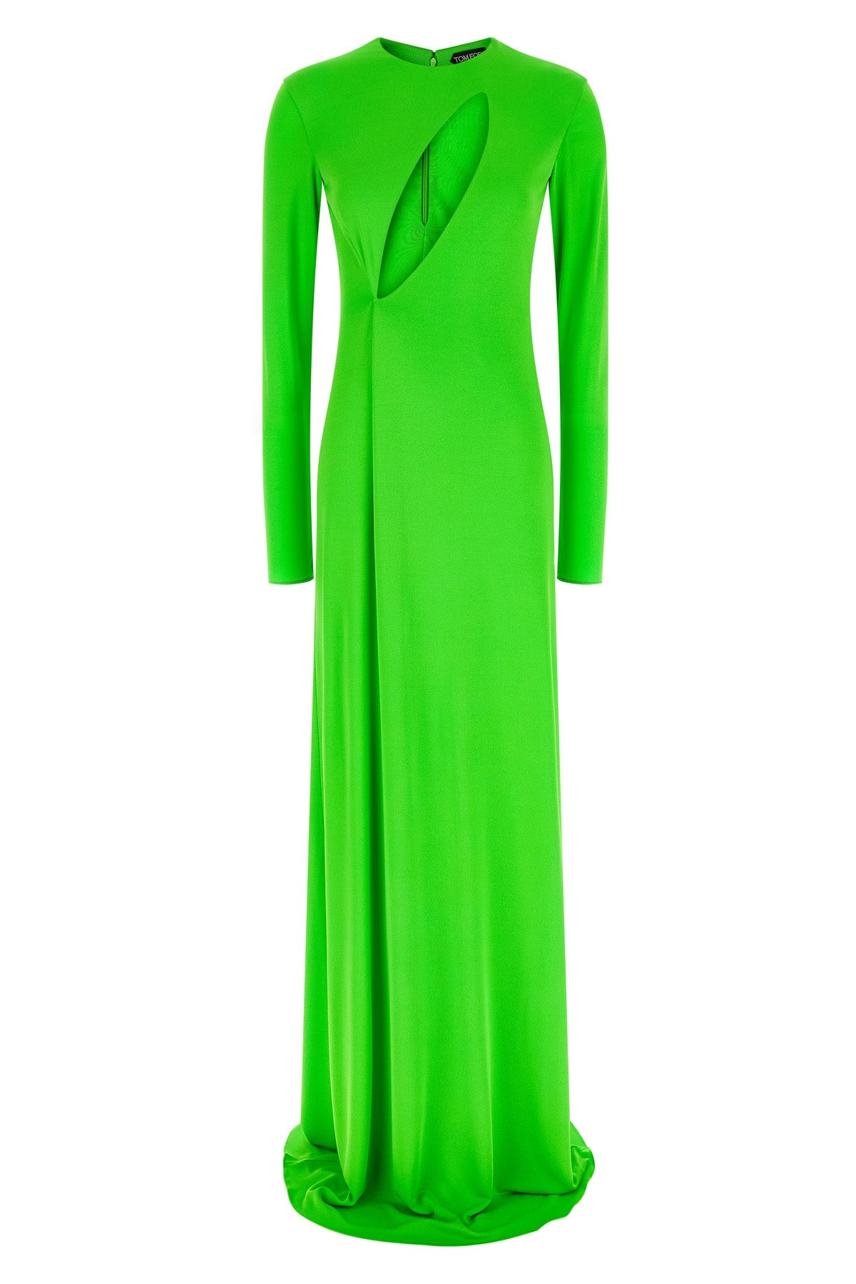 TOM FORD 36 long sleeve slash front evening fluid viscose dress