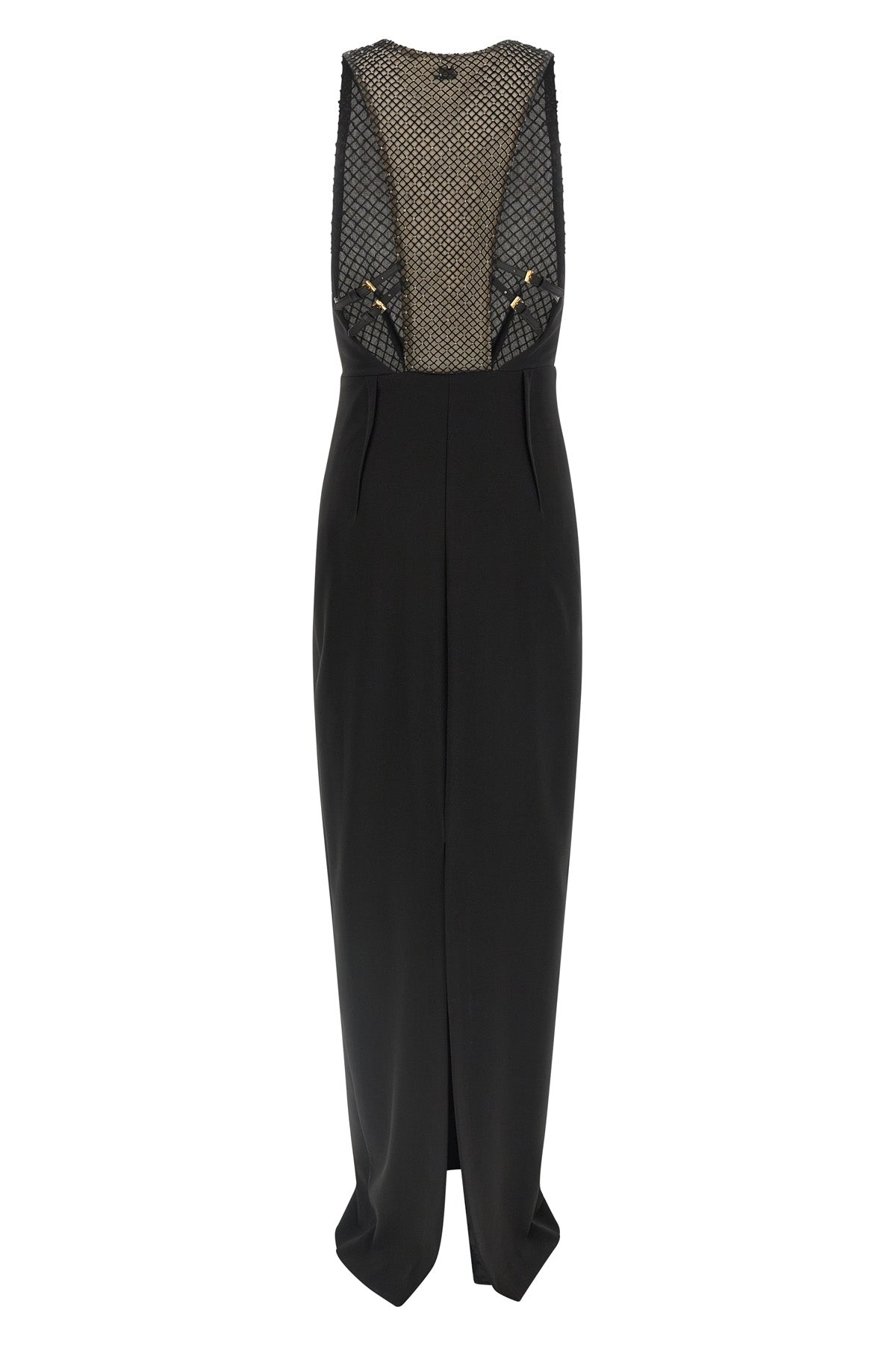 ELISABETTA FRANCHI 38 red carpet long dress in lightweight crêpe