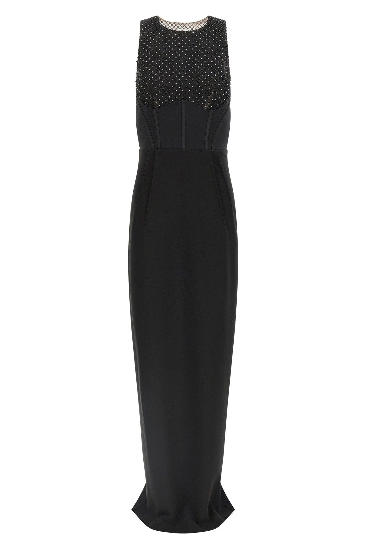 ELISABETTA FRANCHI 38 red carpet long dress in lightweight crêpe