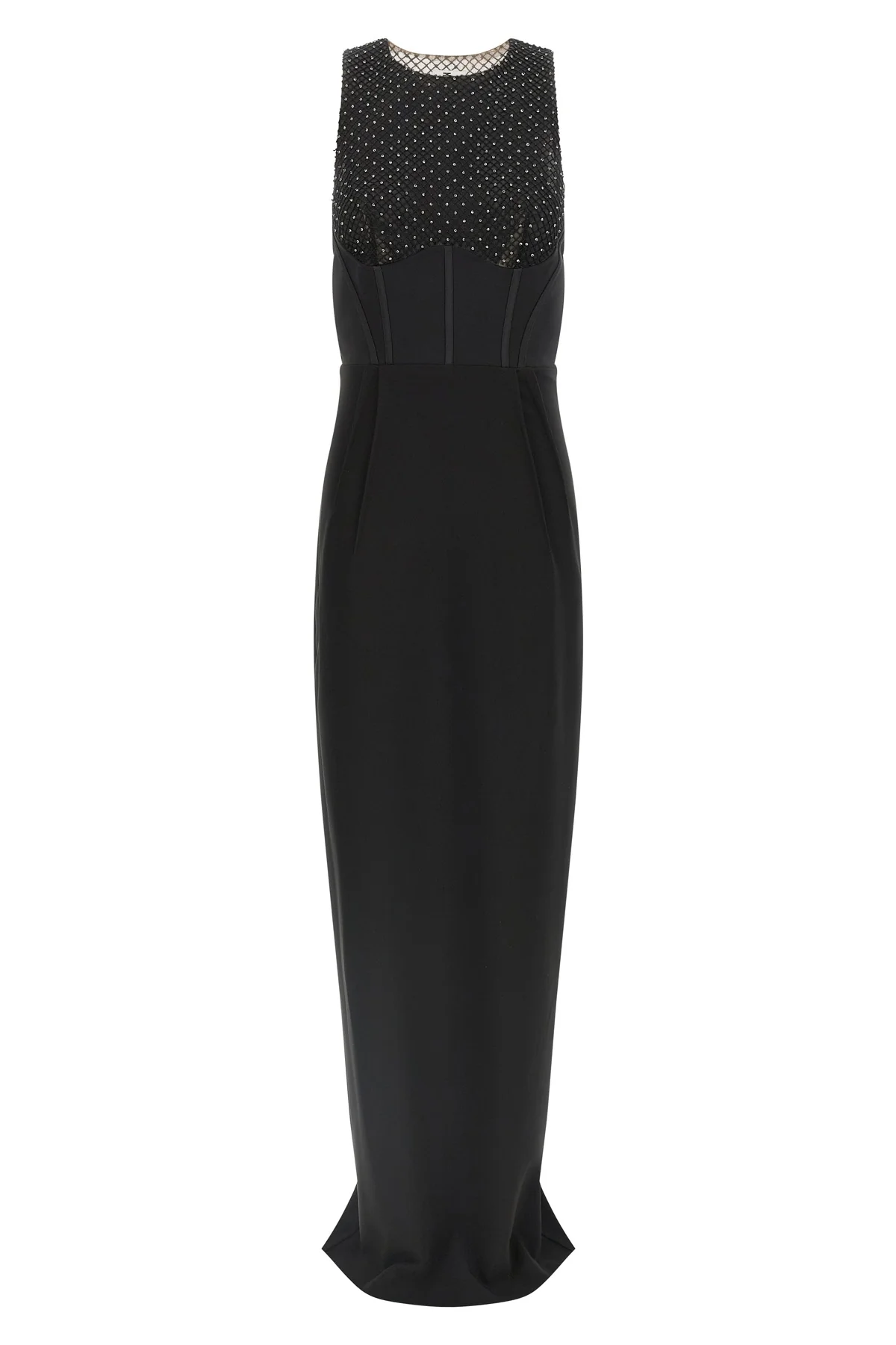 red carpet long dress in lightweight crêpe
