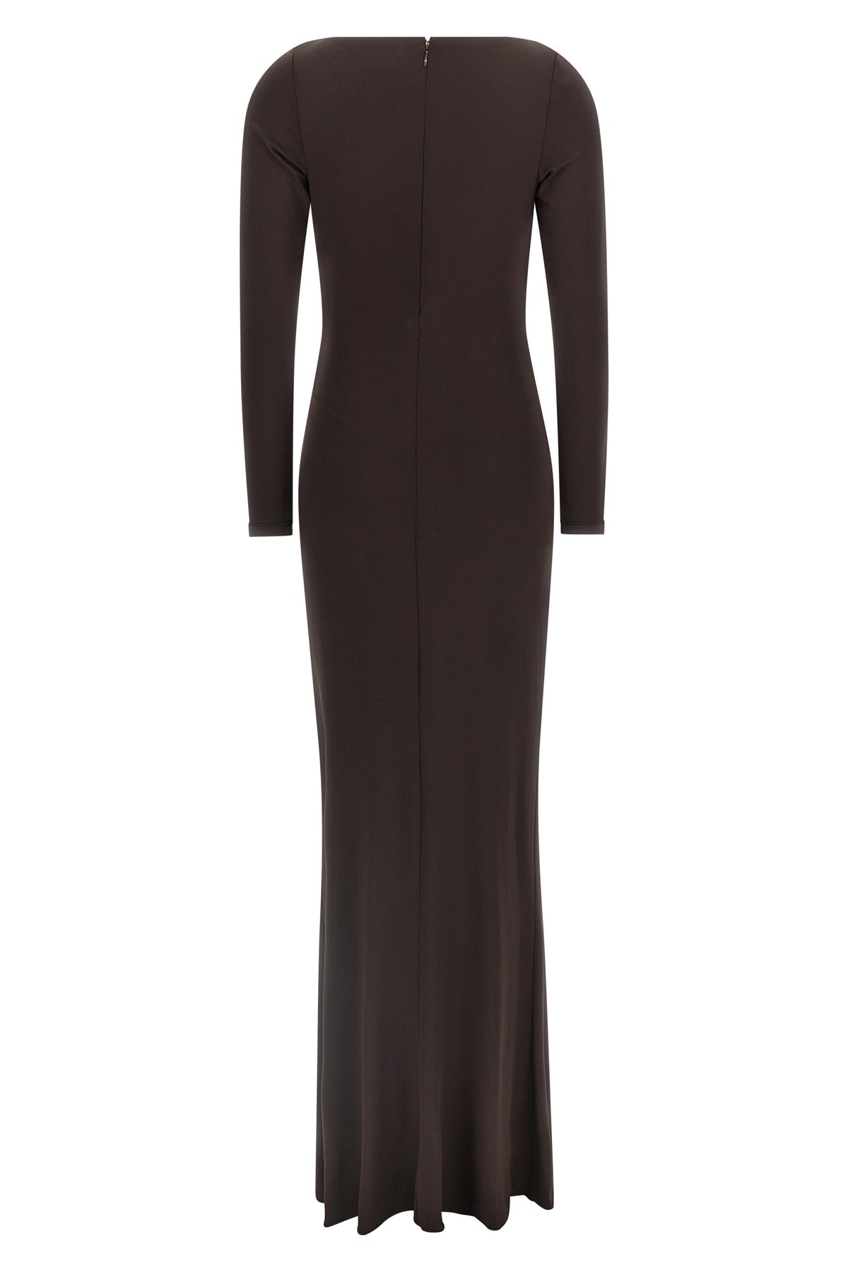 ELISABETTA FRANCHI 38 long red carpet dress in crêpe jersey