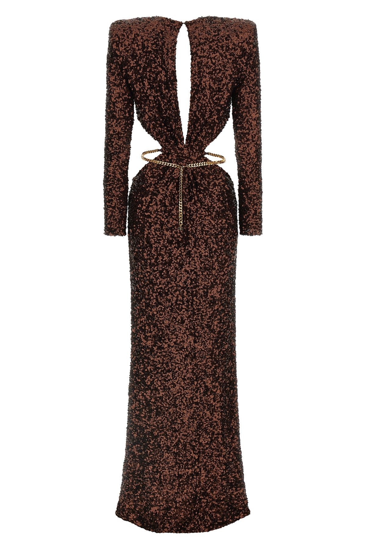 ELISABETTA FRANCHI 40 all-over sequined fabric red carpet dress