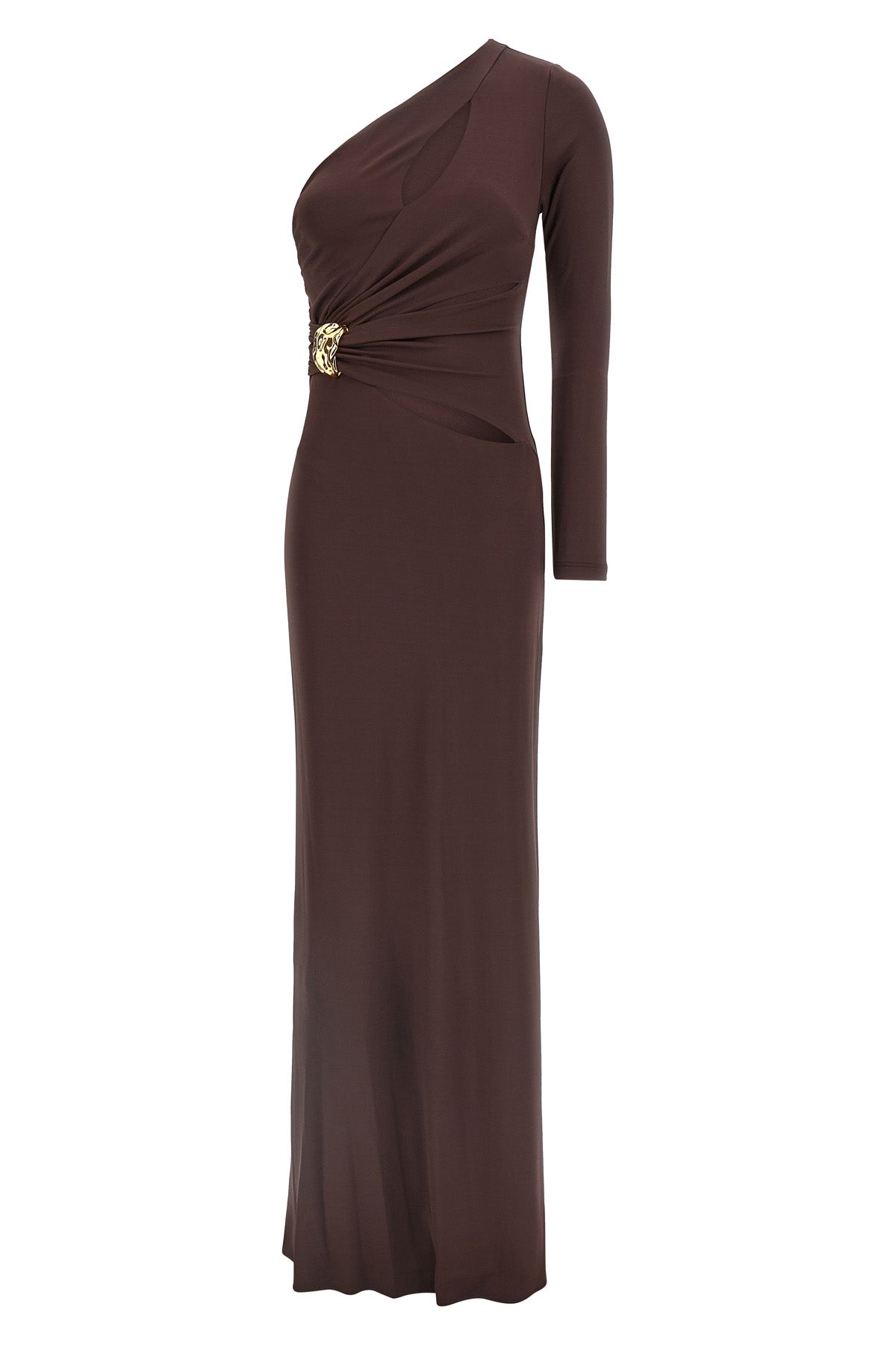 ELISABETTA FRANCHI 38 red carpet long dress in crêpe jersey