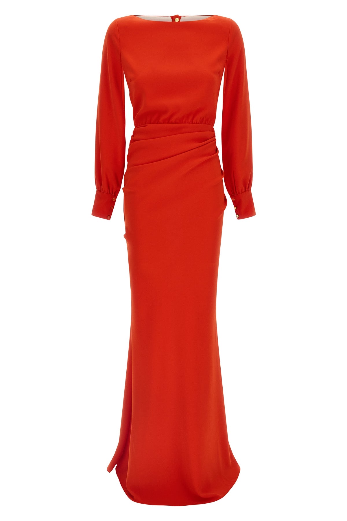 ELISABETTA FRANCHI 44 red carpet long dress in light crêpe