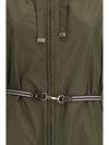 belted hooded raincoat