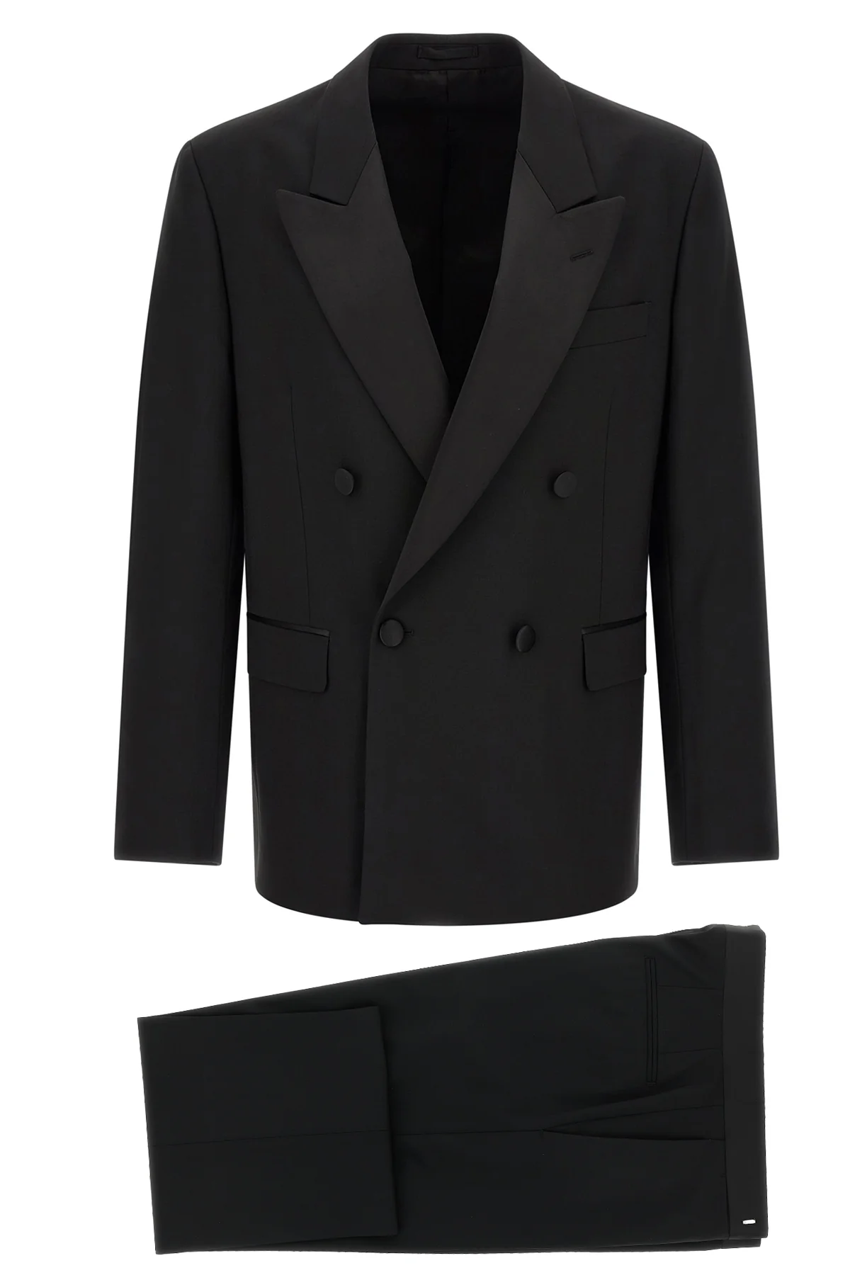 LARDINI 46 the lardini tuxedo suit in fine black virgin wool