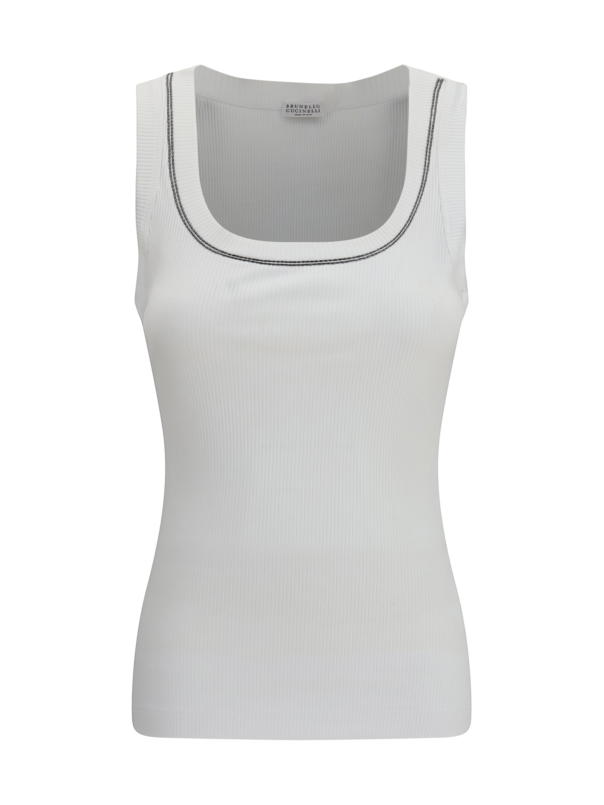 BRUNELLO CUCINELLI L top in cotton with crew neckline