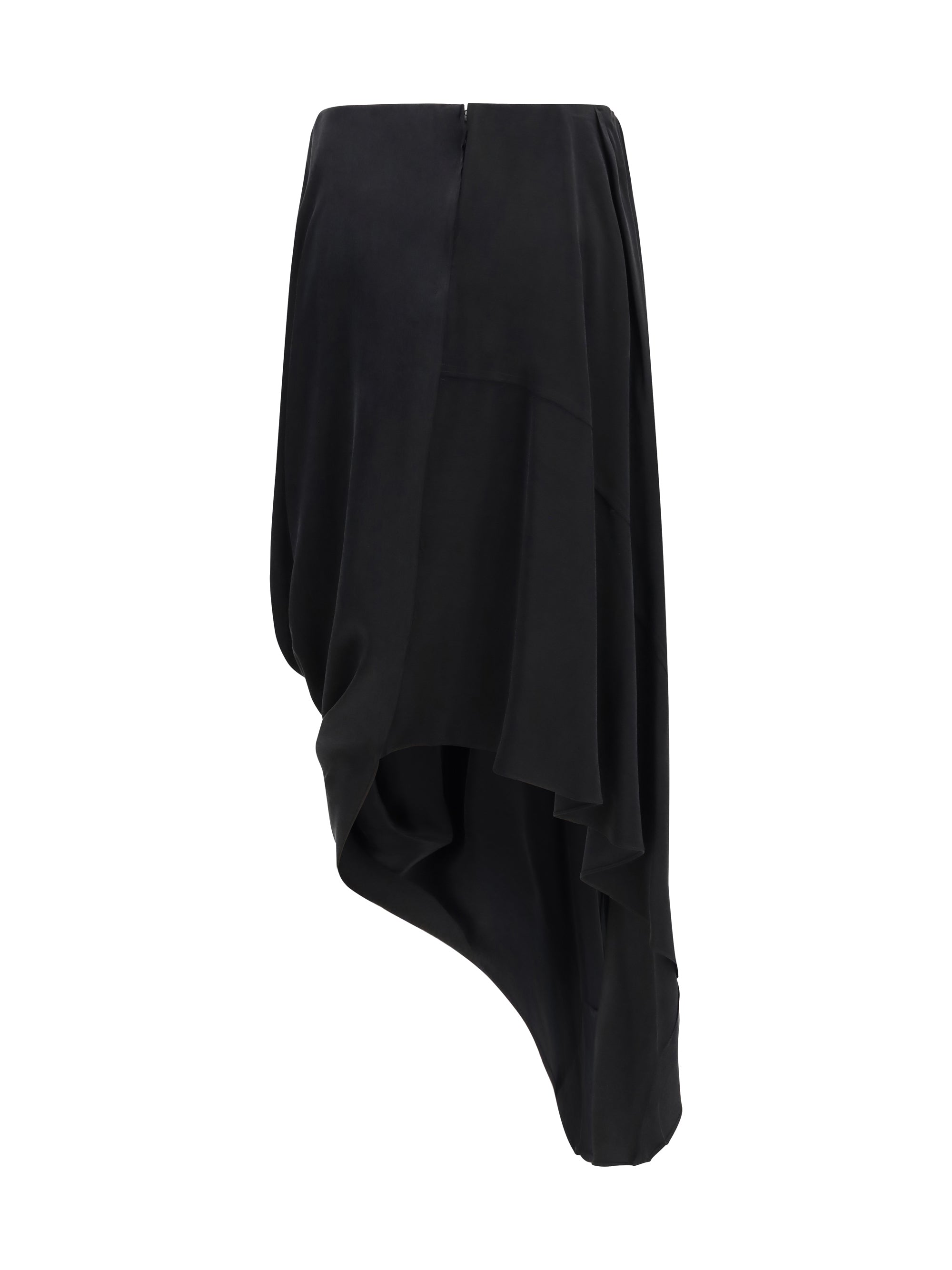 MARGIELA 42 asymmetric midi skirt in cupro