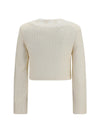 bouclé jacket with lace collar