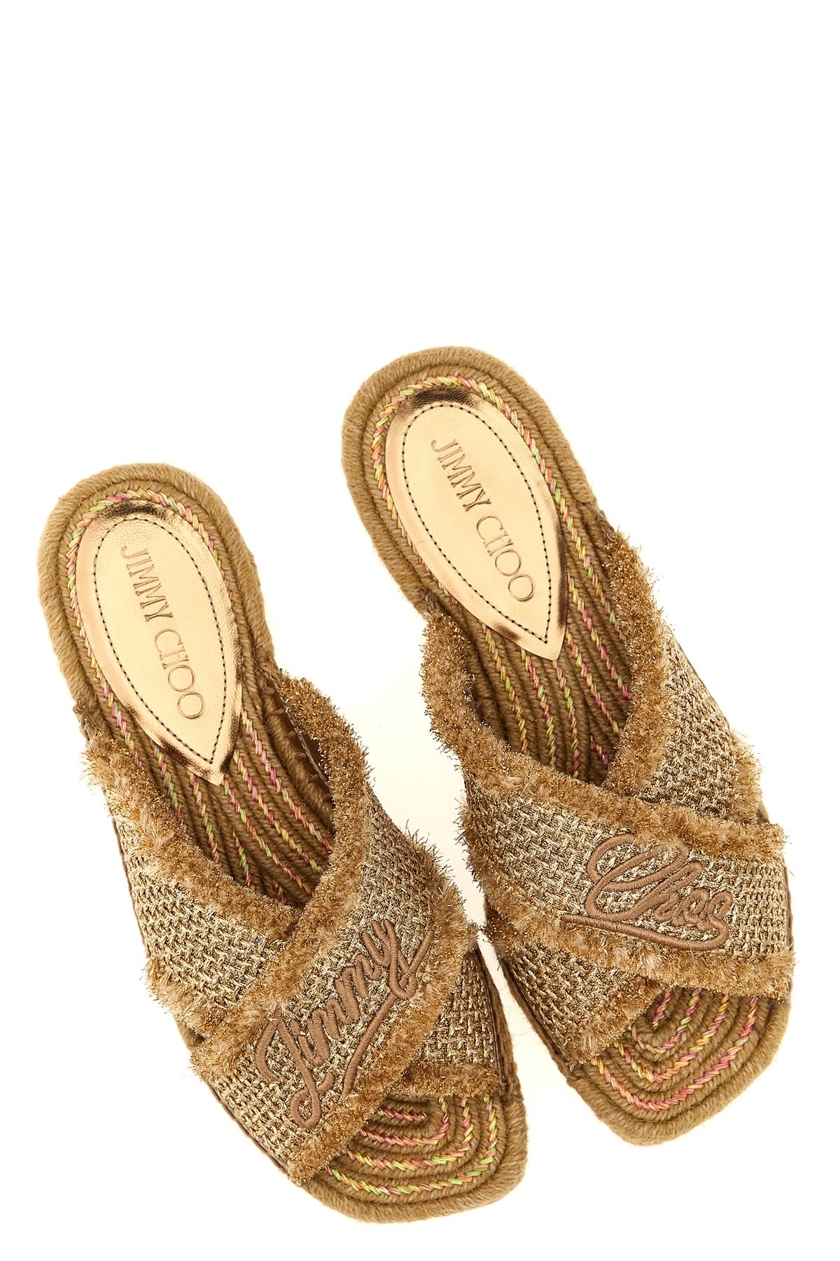 JIMMY CHOO 36 aciel sandals in woven lurex fabric